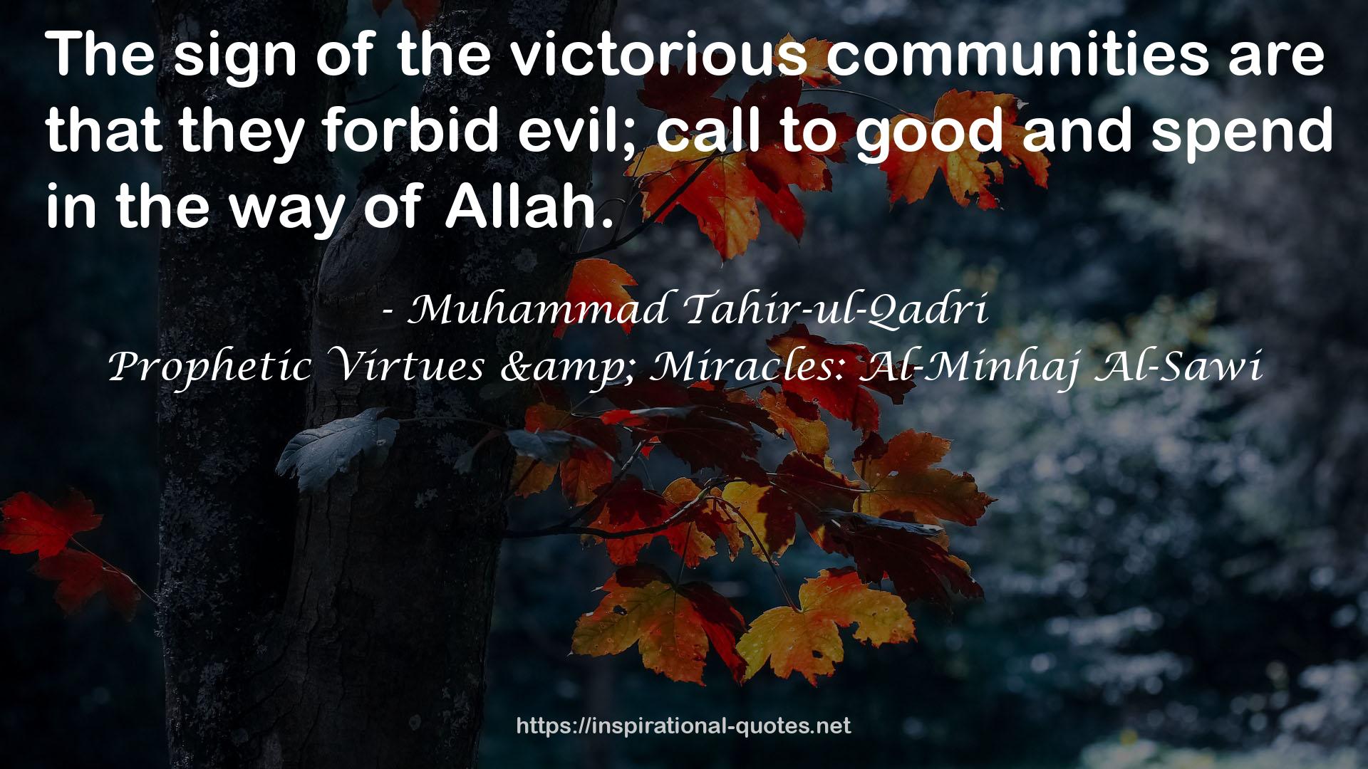 Prophetic Virtues & Miracles: Al-Minhaj Al-Sawi QUOTES