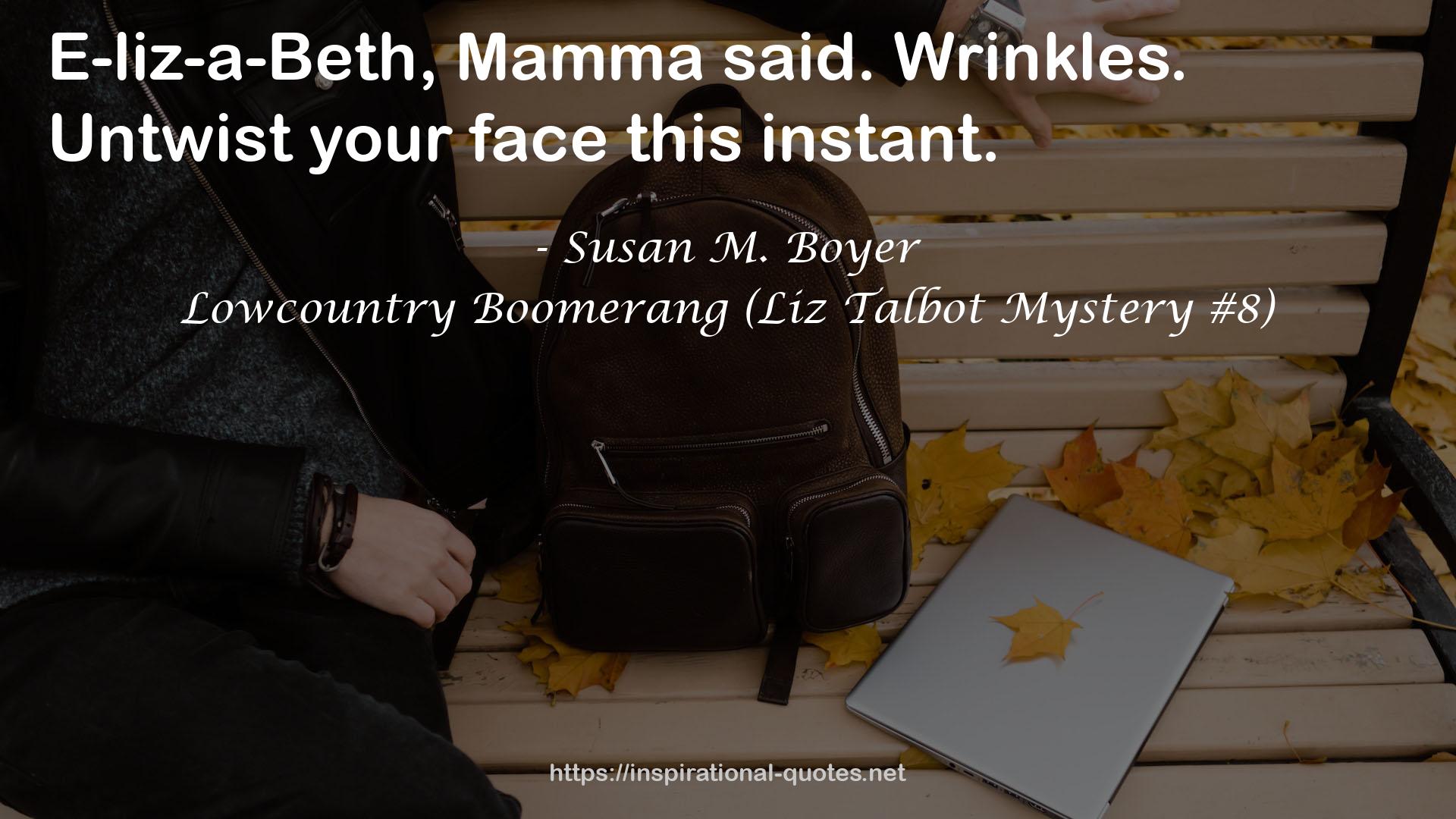 Lowcountry Boomerang (Liz Talbot Mystery #8) QUOTES