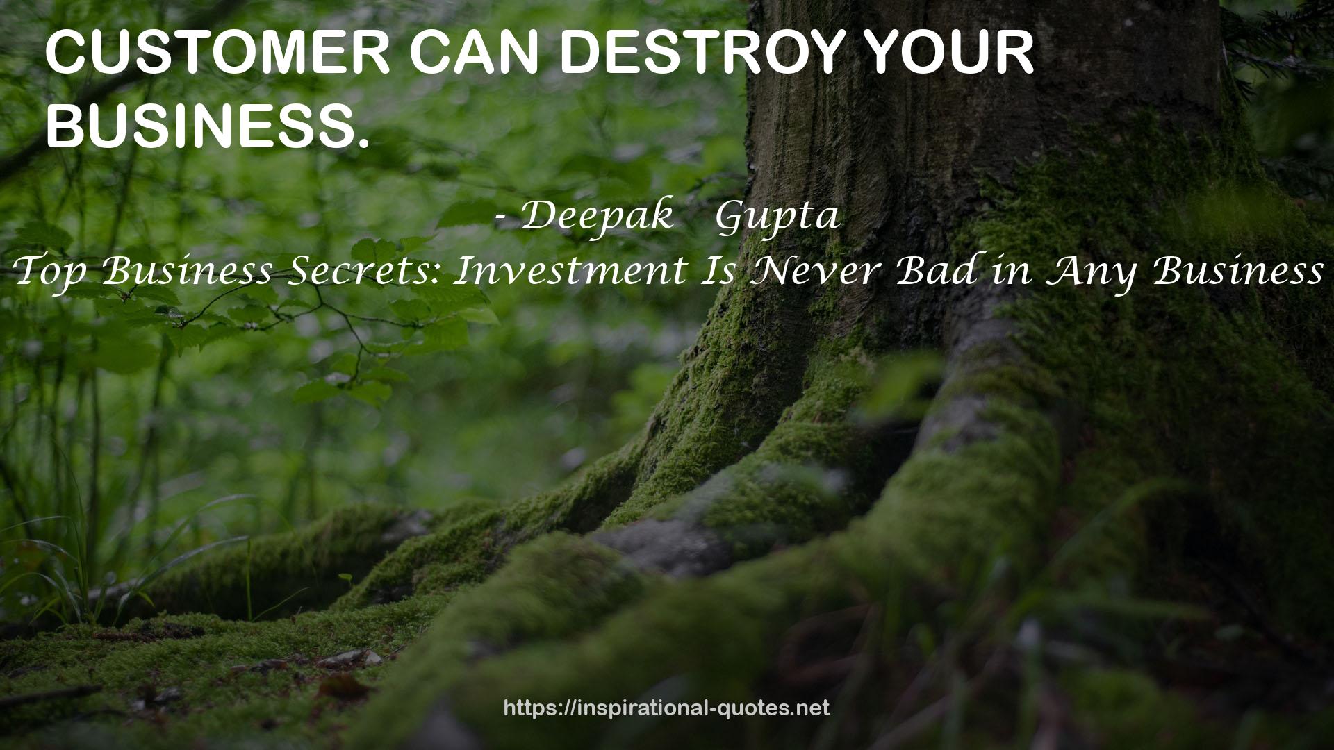 Top Business Secrets: Investment Is Never Bad in Any Business QUOTES