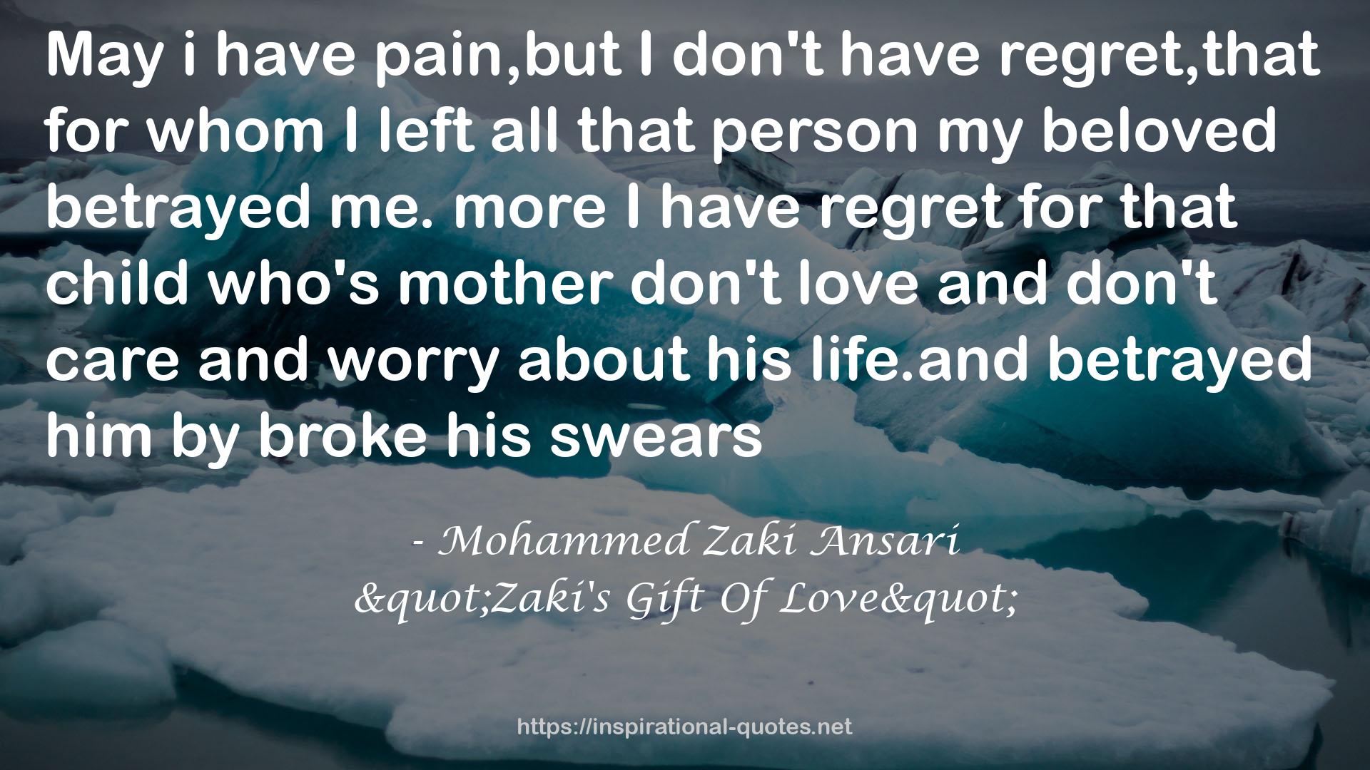 "Zaki's Gift Of Love" QUOTES