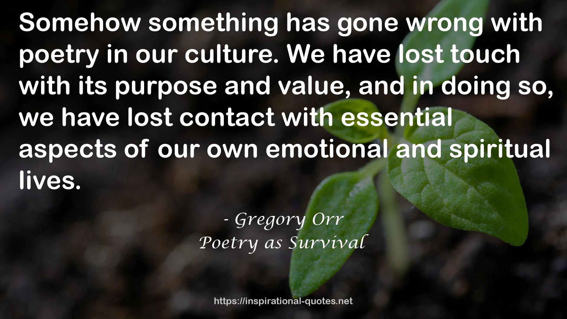 Poetry as Survival QUOTES