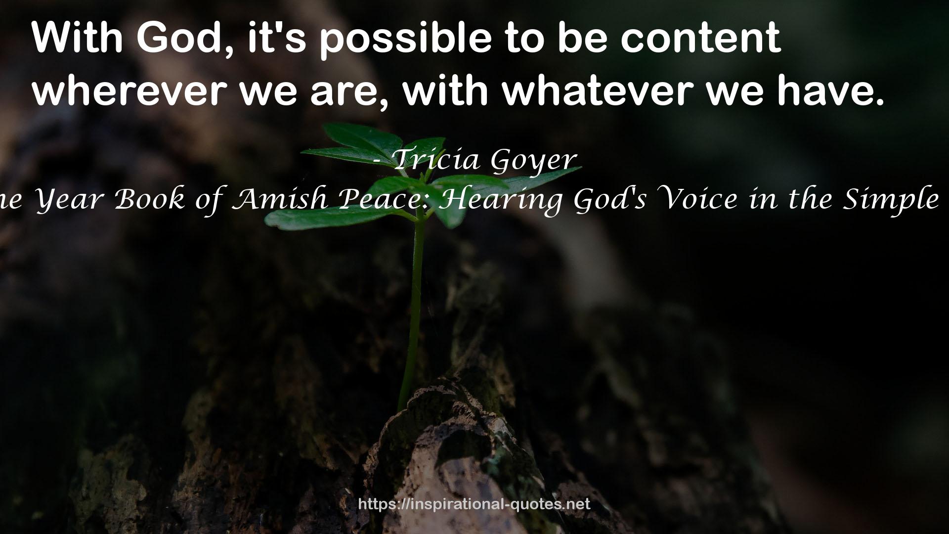 The One Year Book of Amish Peace: Hearing God's Voice in the Simple Things QUOTES