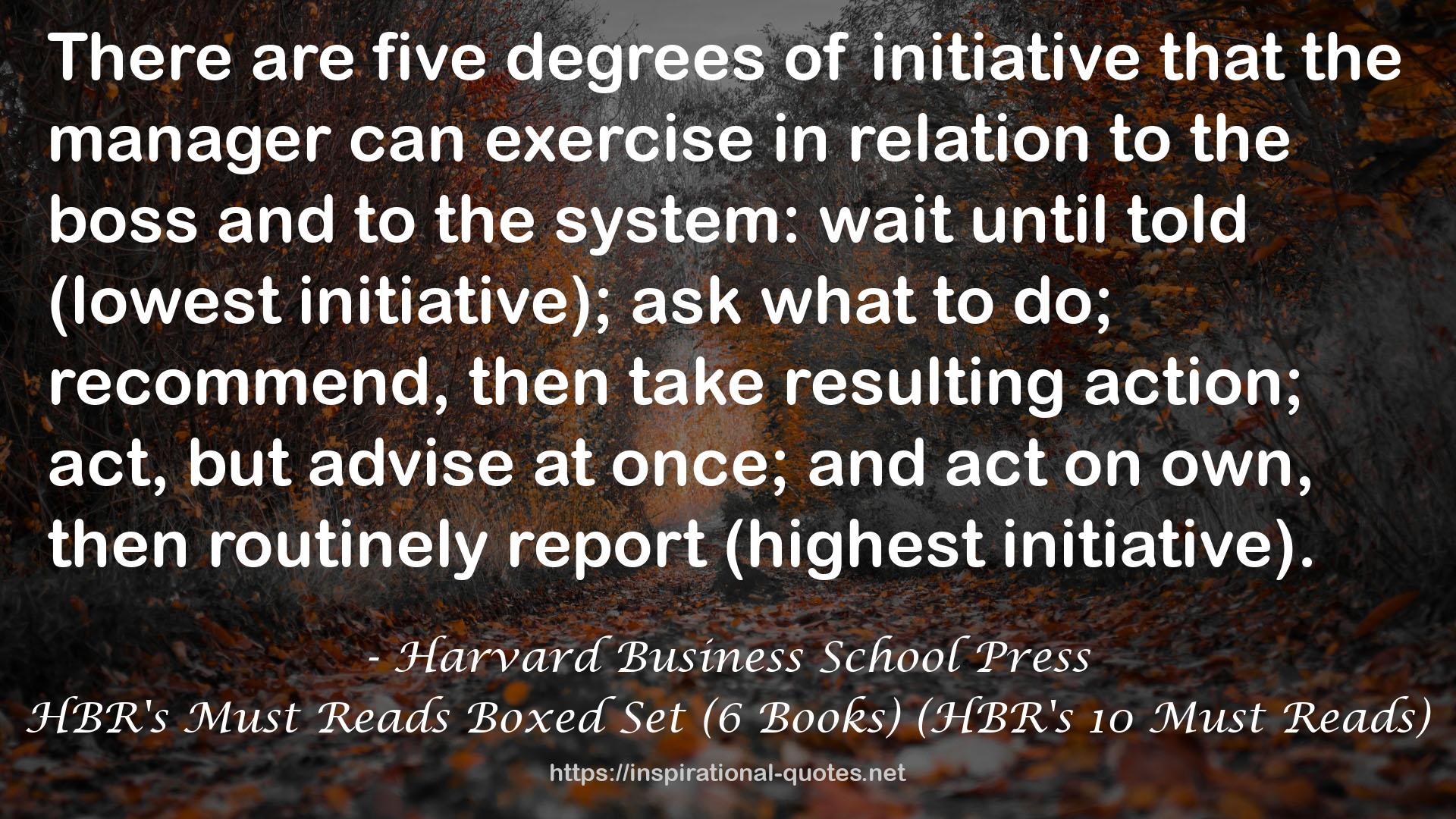 HBR's Must Reads Boxed Set (6 Books) (HBR's 10 Must Reads) QUOTES