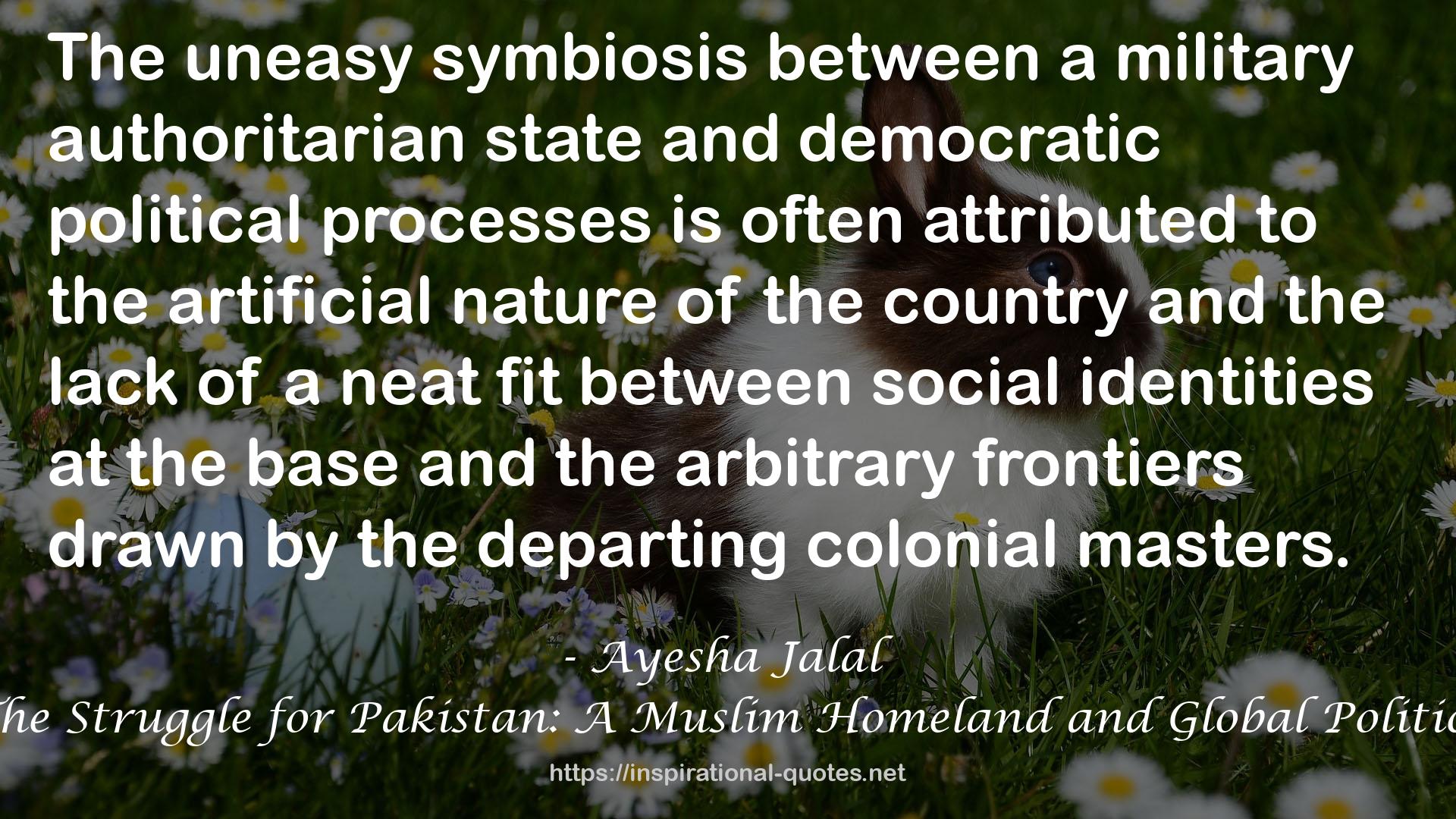 The Struggle for Pakistan: A Muslim Homeland and Global Politics QUOTES