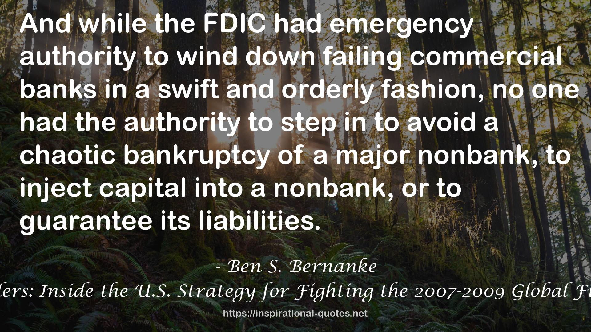 First Responders: Inside the U.S. Strategy for Fighting the 2007-2009 Global Financial Crisis QUOTES