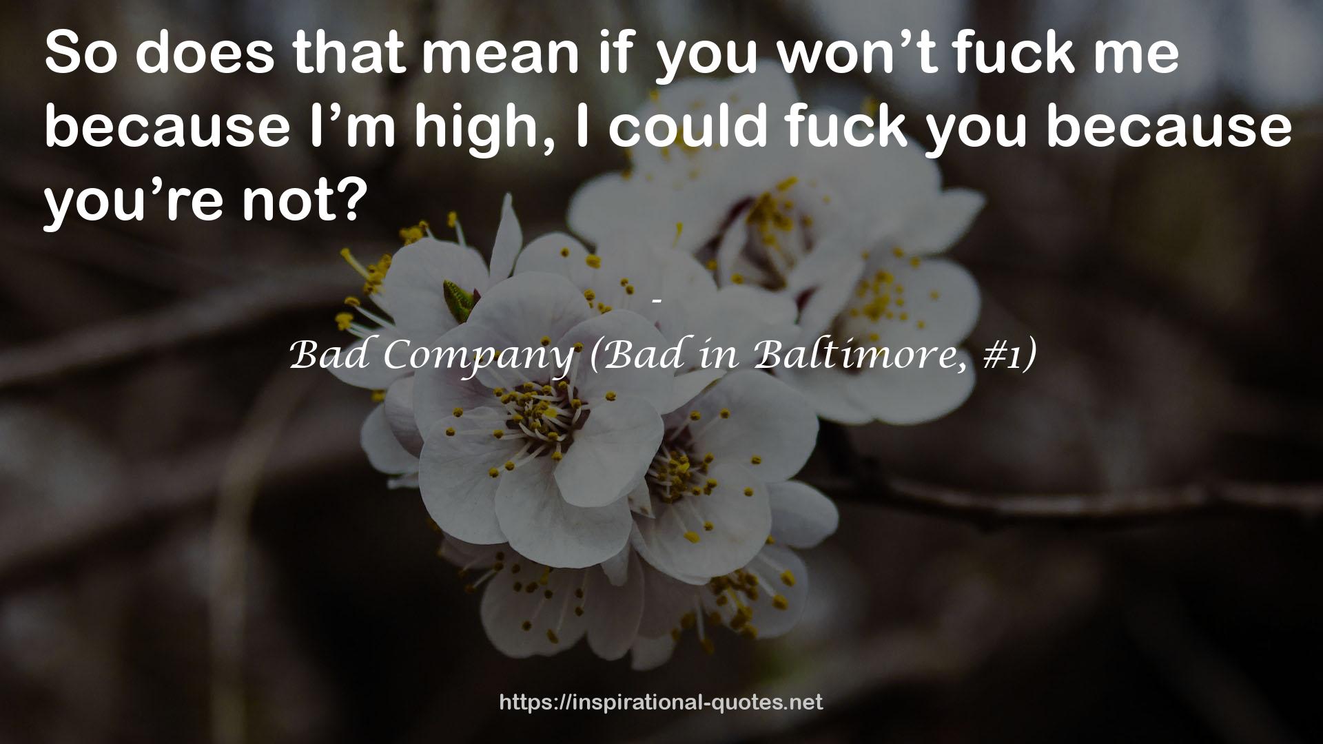 Bad Company (Bad in Baltimore, #1) QUOTES