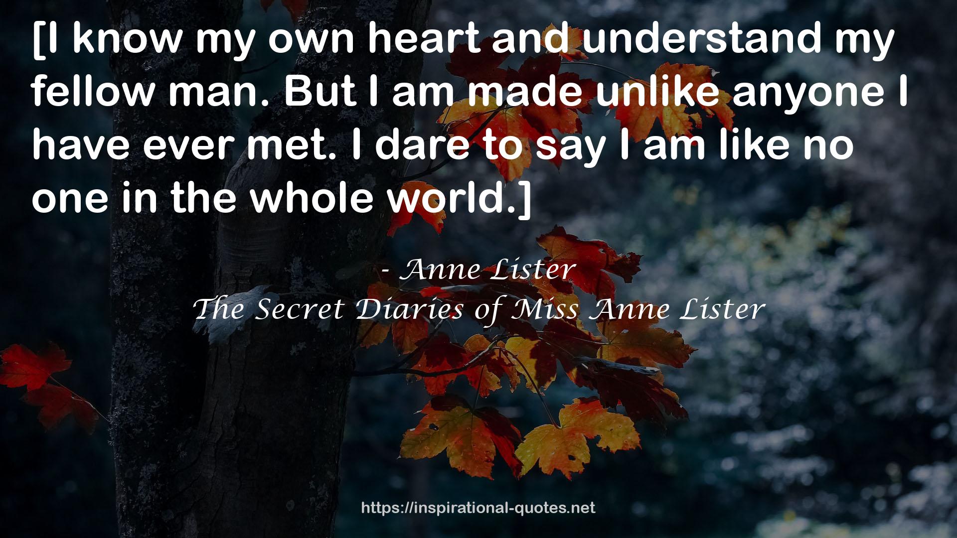 The Secret Diaries of Miss Anne Lister QUOTES
