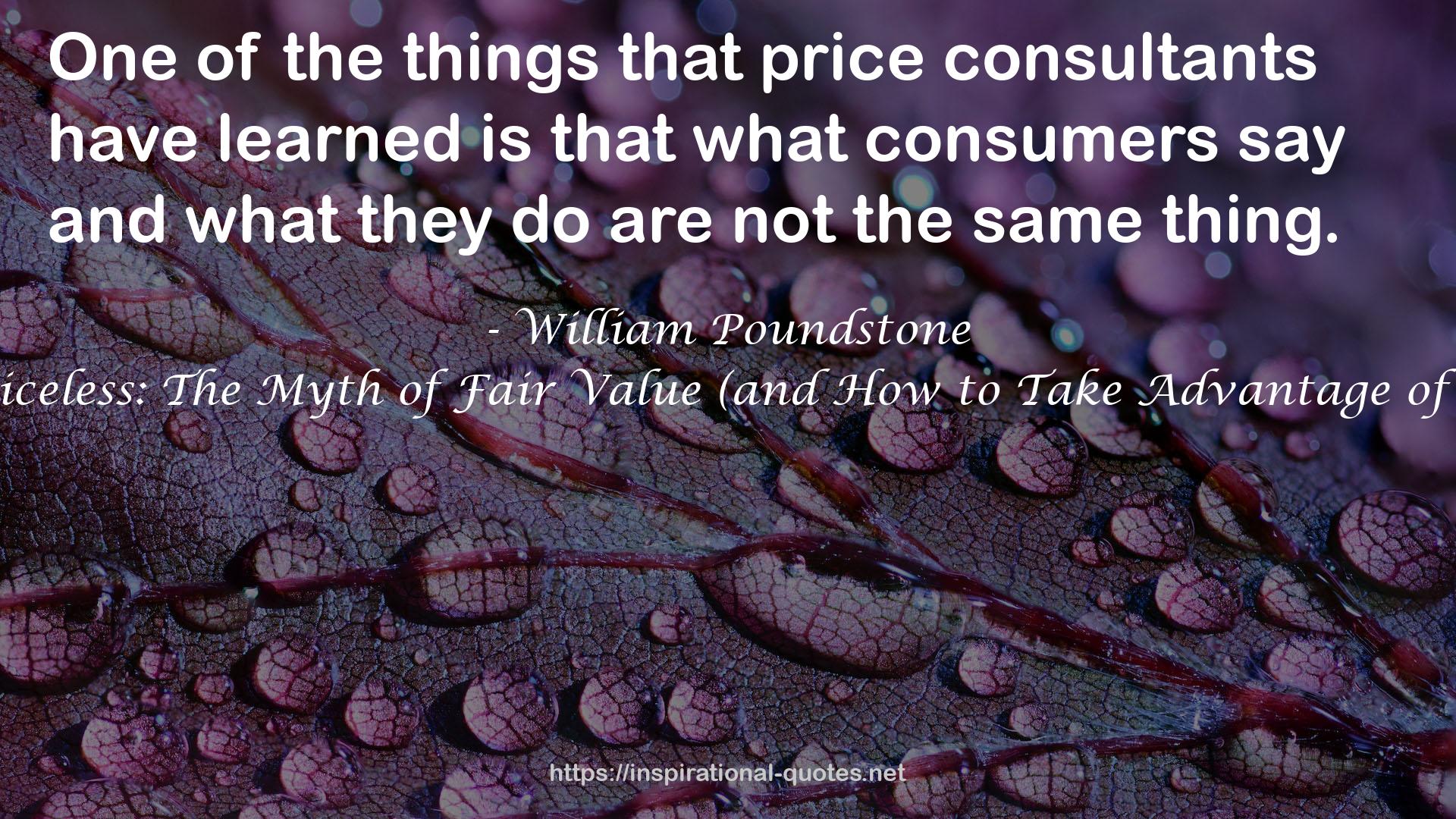 Priceless: The Myth of Fair Value (and How to Take Advantage of It) QUOTES