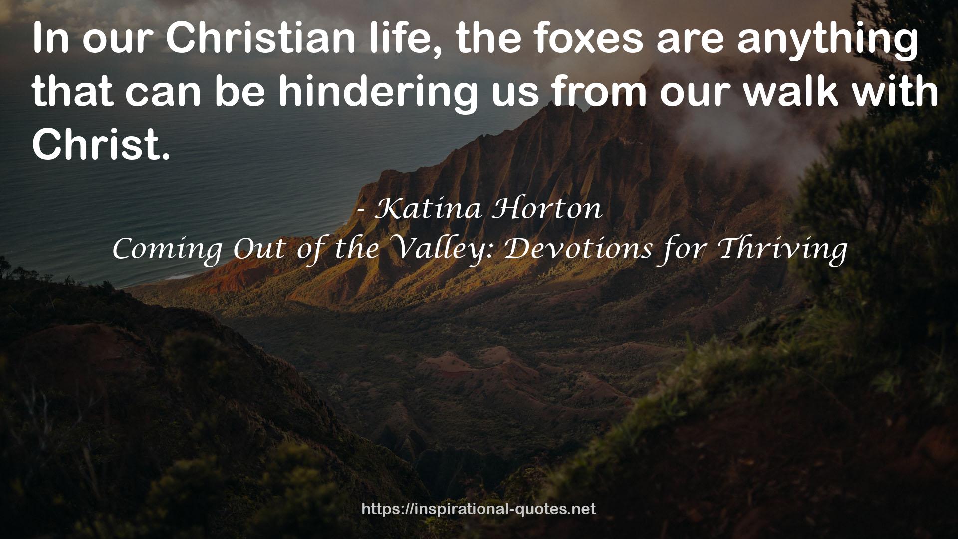 Coming Out of the Valley: Devotions for Thriving QUOTES