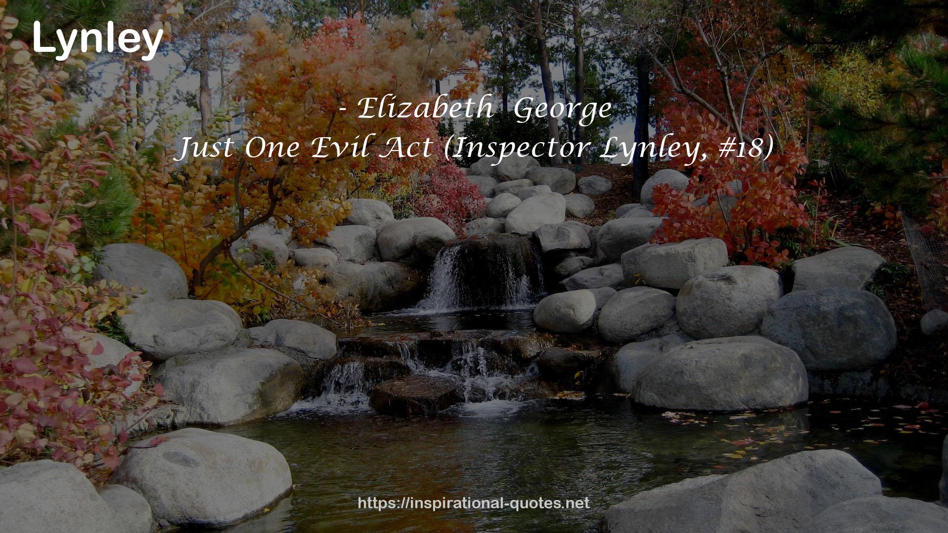 Just One Evil Act (Inspector Lynley, #18) QUOTES
