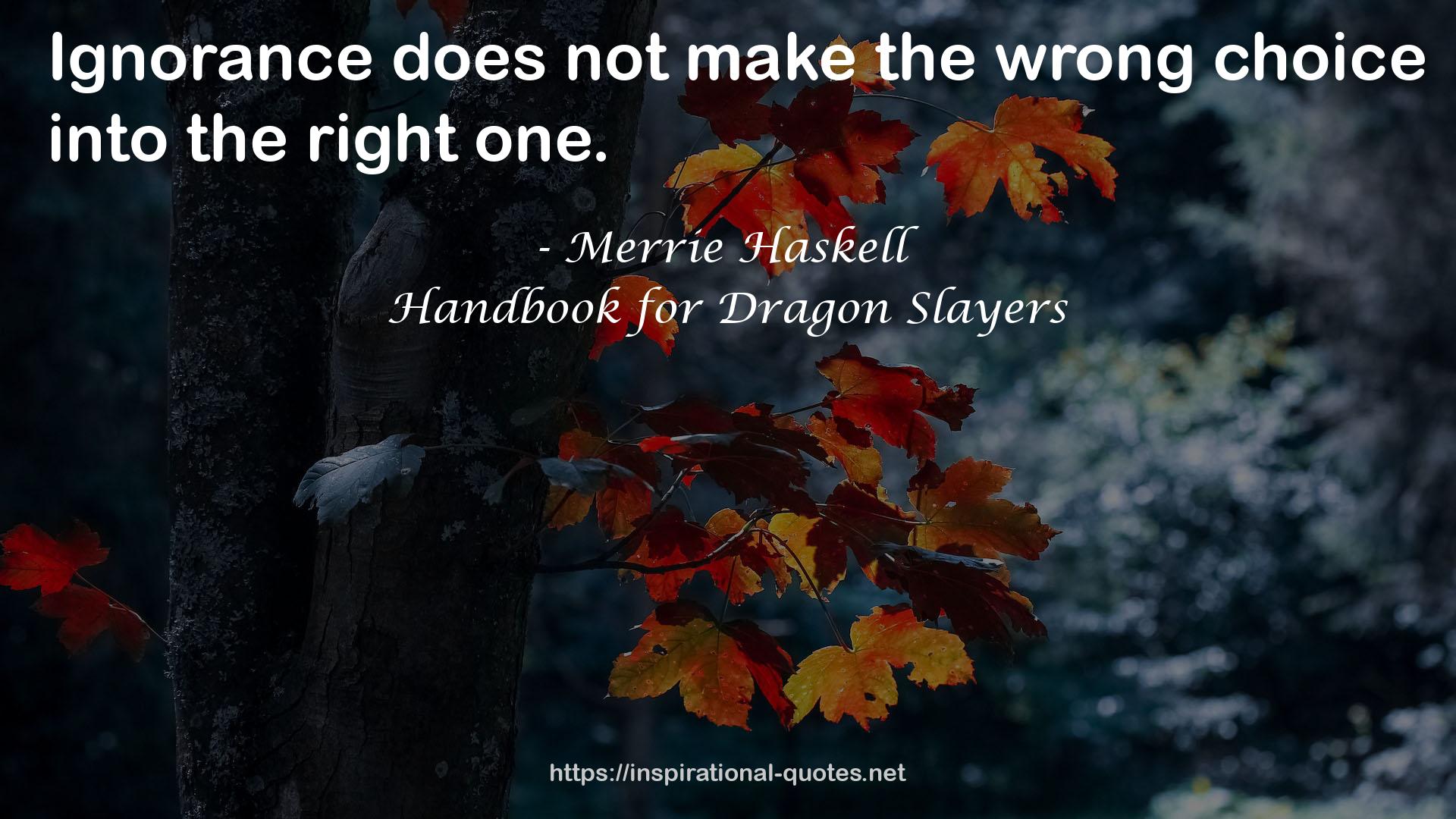 Handbook for Dragon Slayers QUOTES