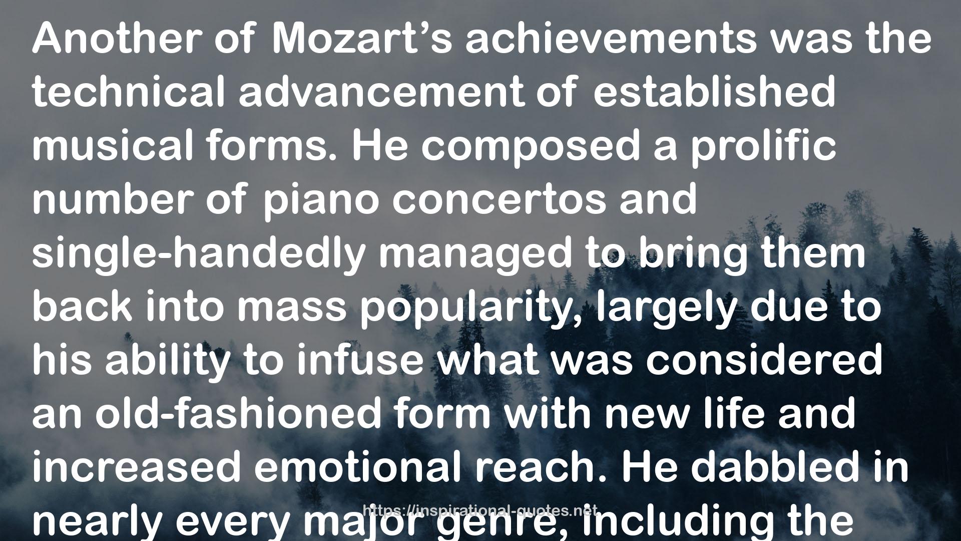Mozart: A Life From Beginning to End QUOTES