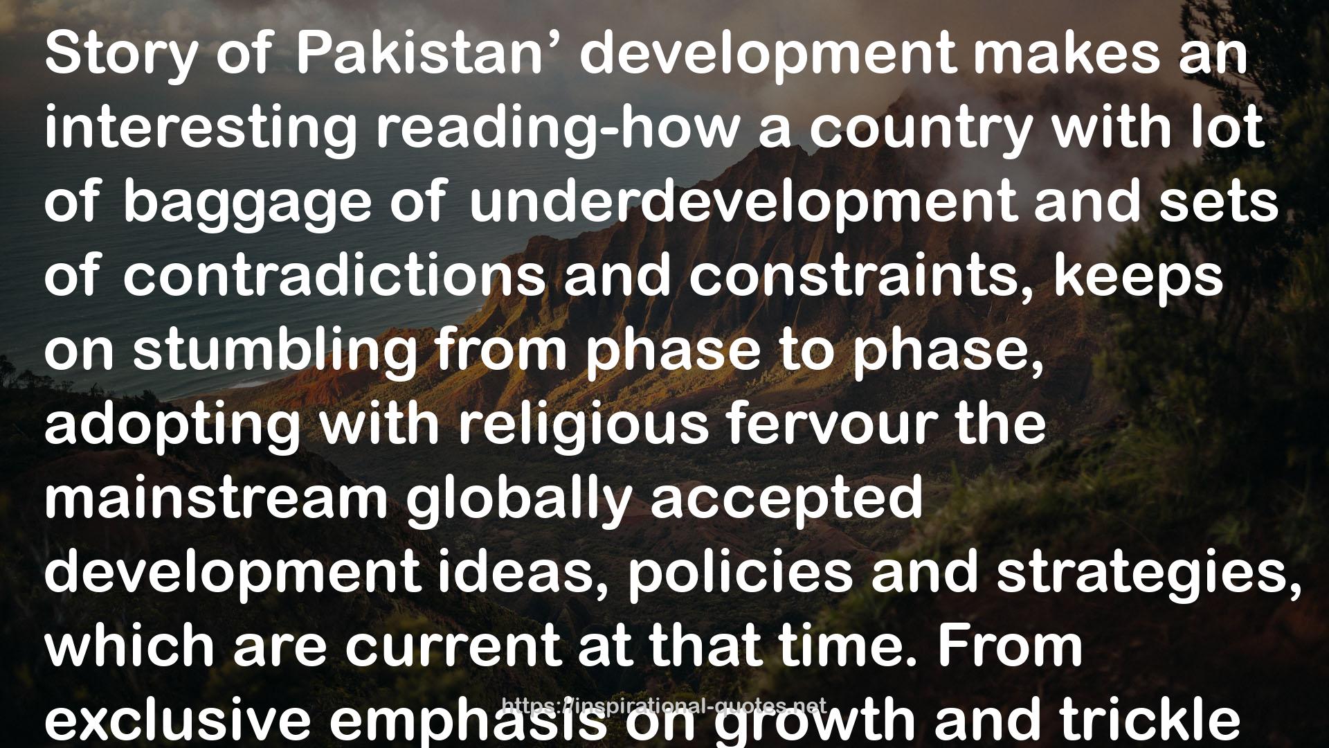 Agricultural Sector of Pakistan; Challenges and Response QUOTES