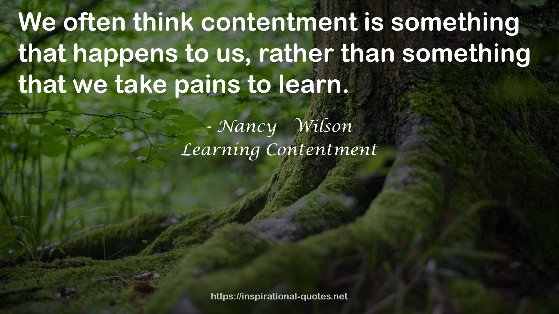 Learning Contentment QUOTES