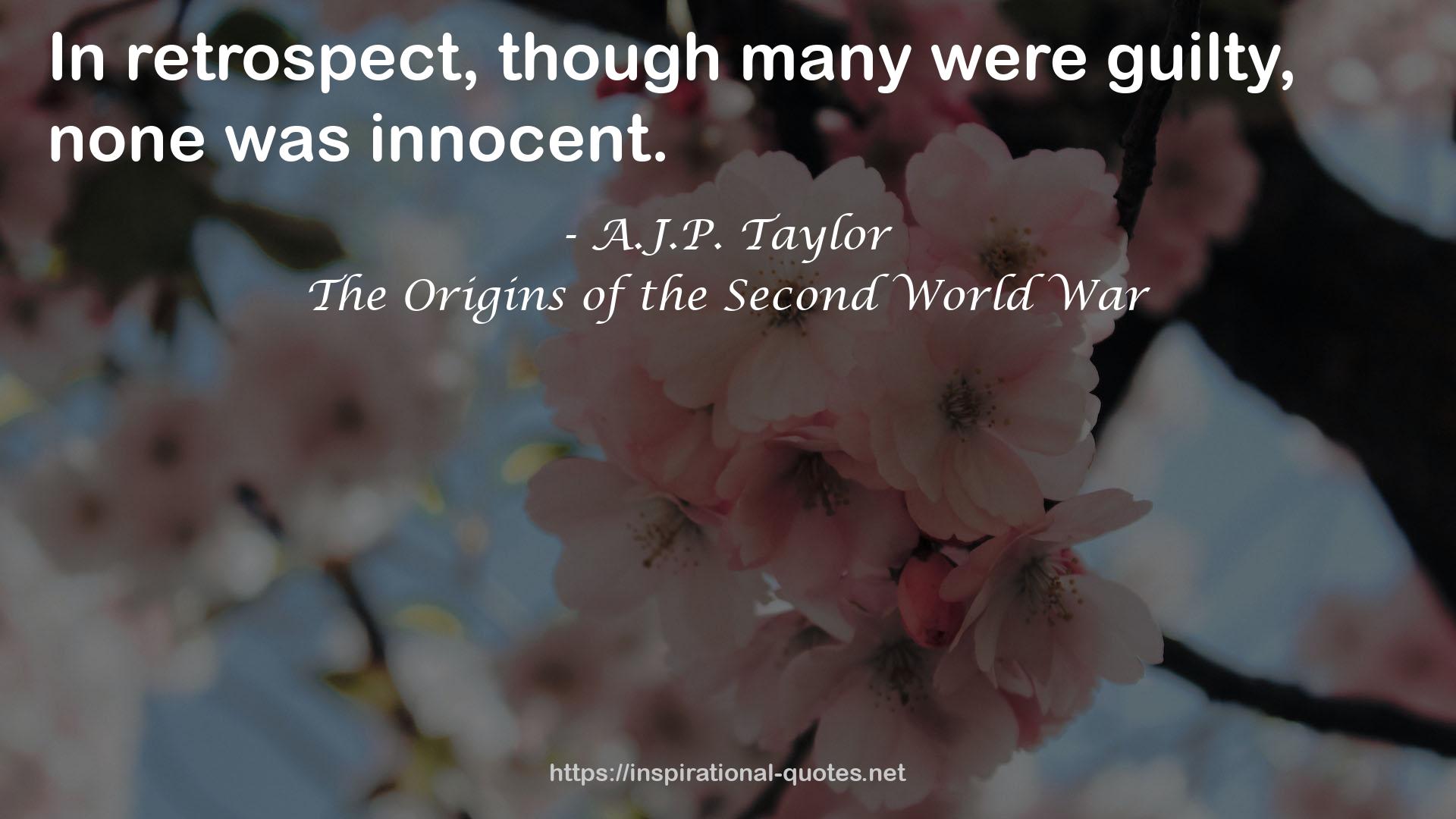 The Origins of the Second World War QUOTES