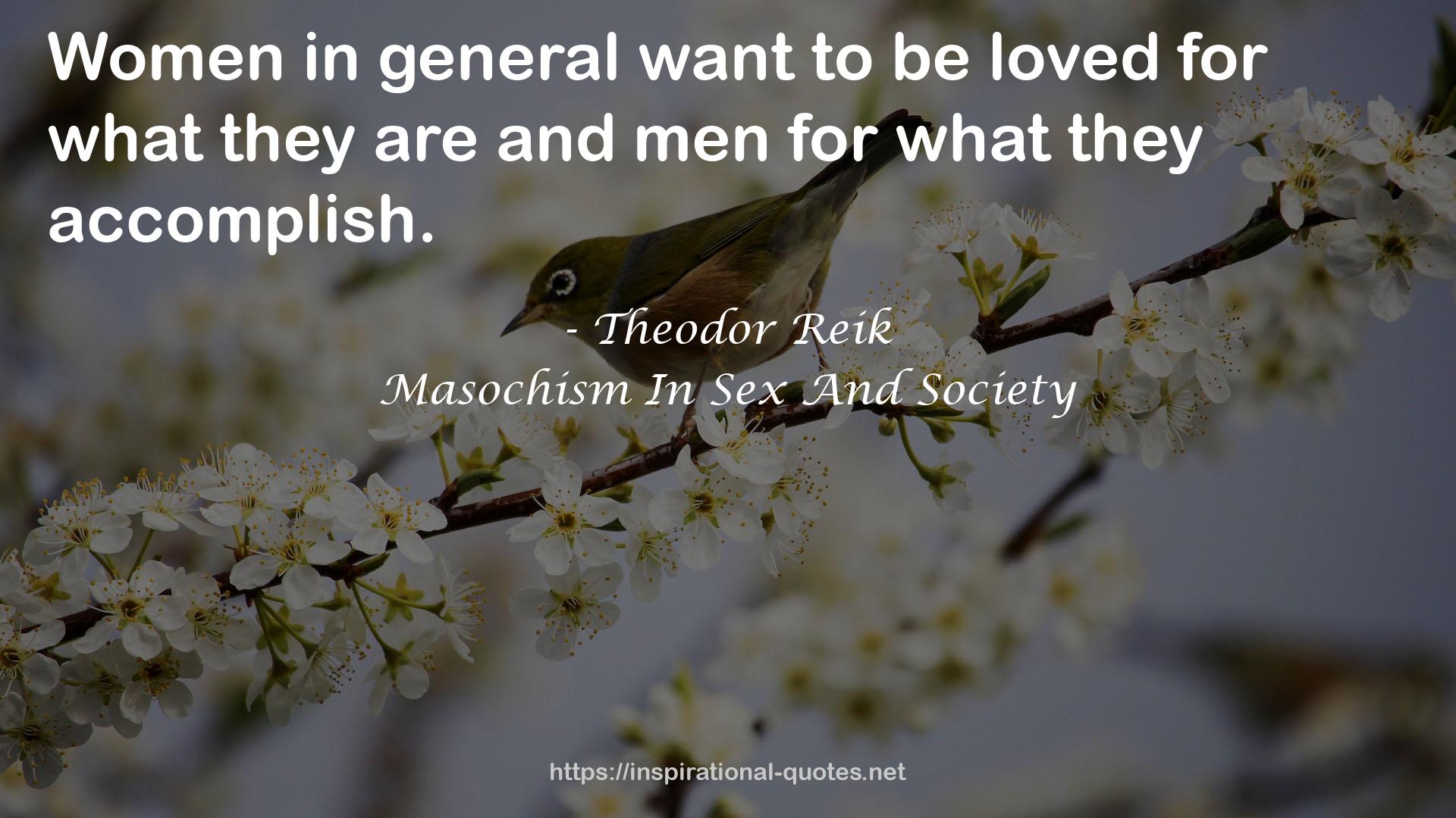 Masochism In Sex And Society QUOTES