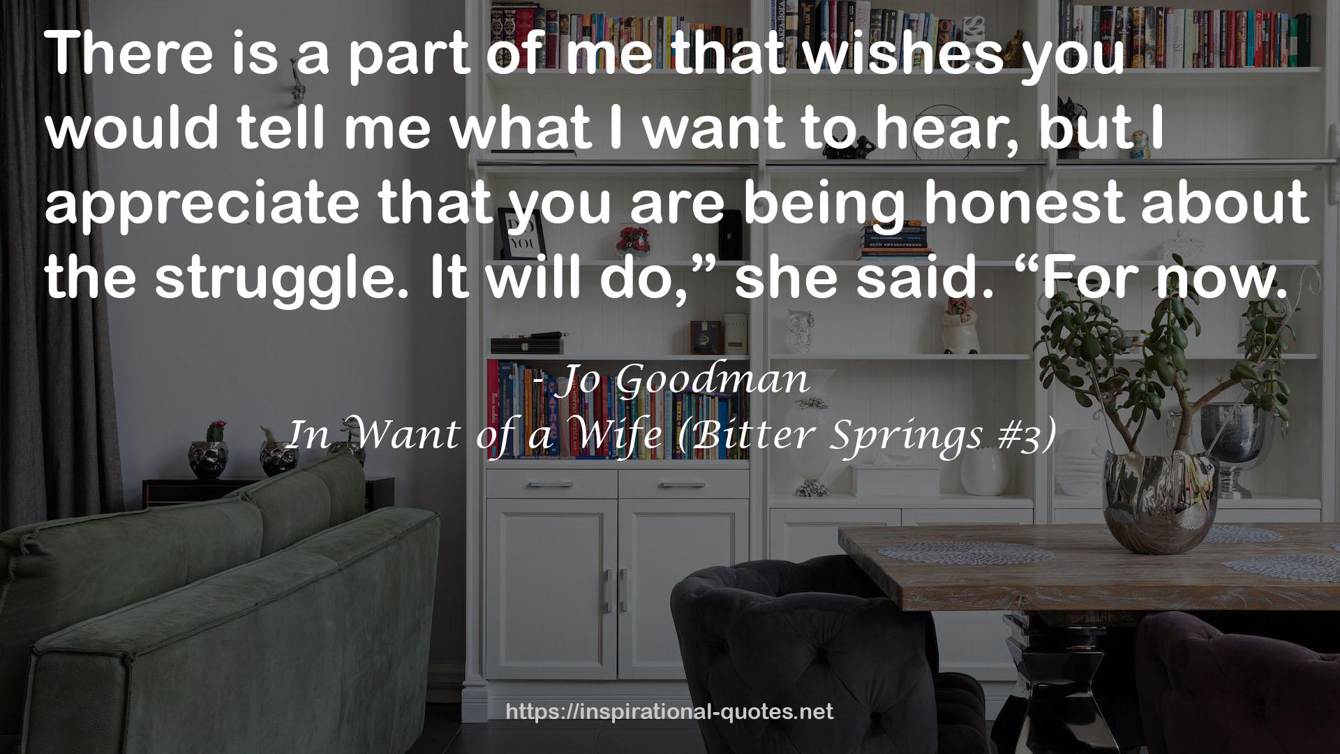 In Want of a Wife (Bitter Springs #3) QUOTES