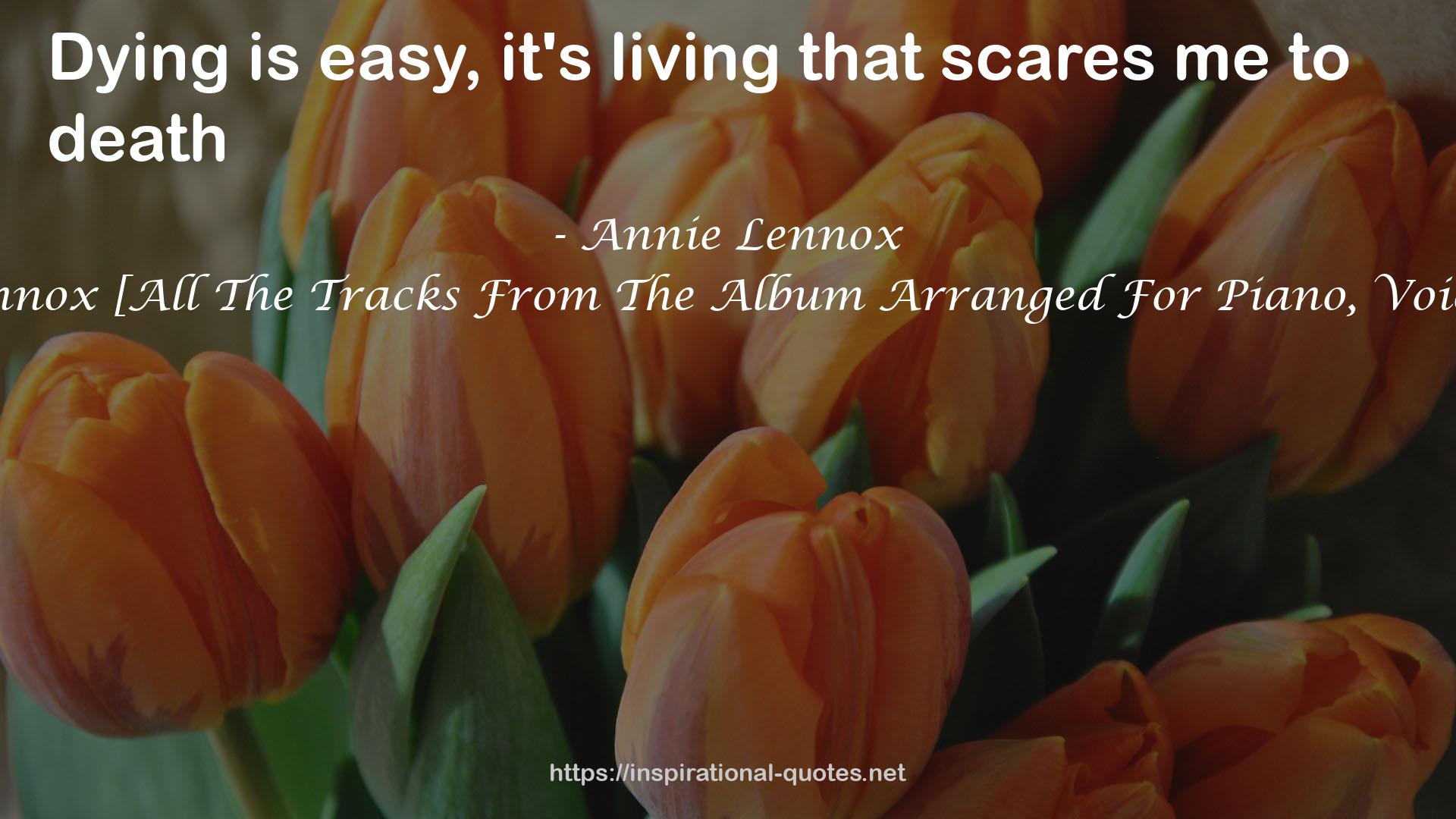 Diva   Annie Lennox [All The Tracks From The Album Arranged For Piano, Voice & Guitar] QUOTES