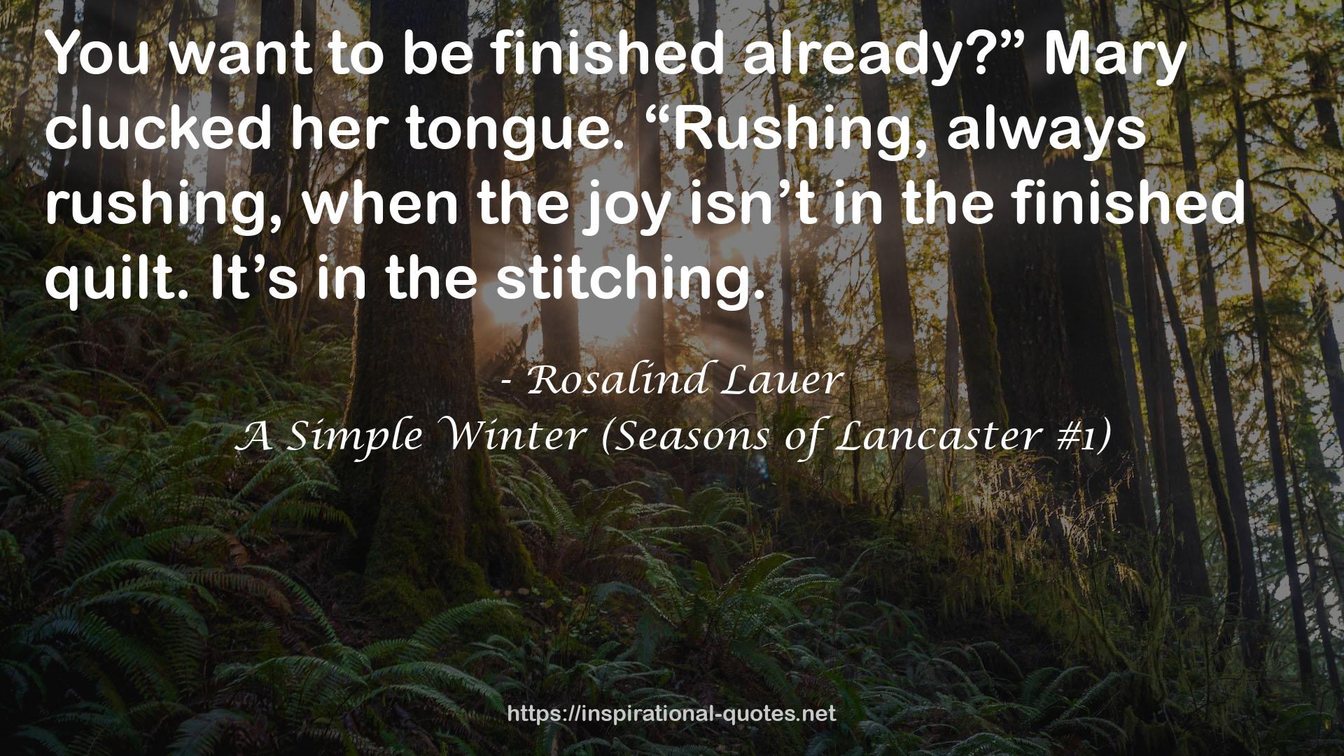 A Simple Winter (Seasons of Lancaster #1) QUOTES