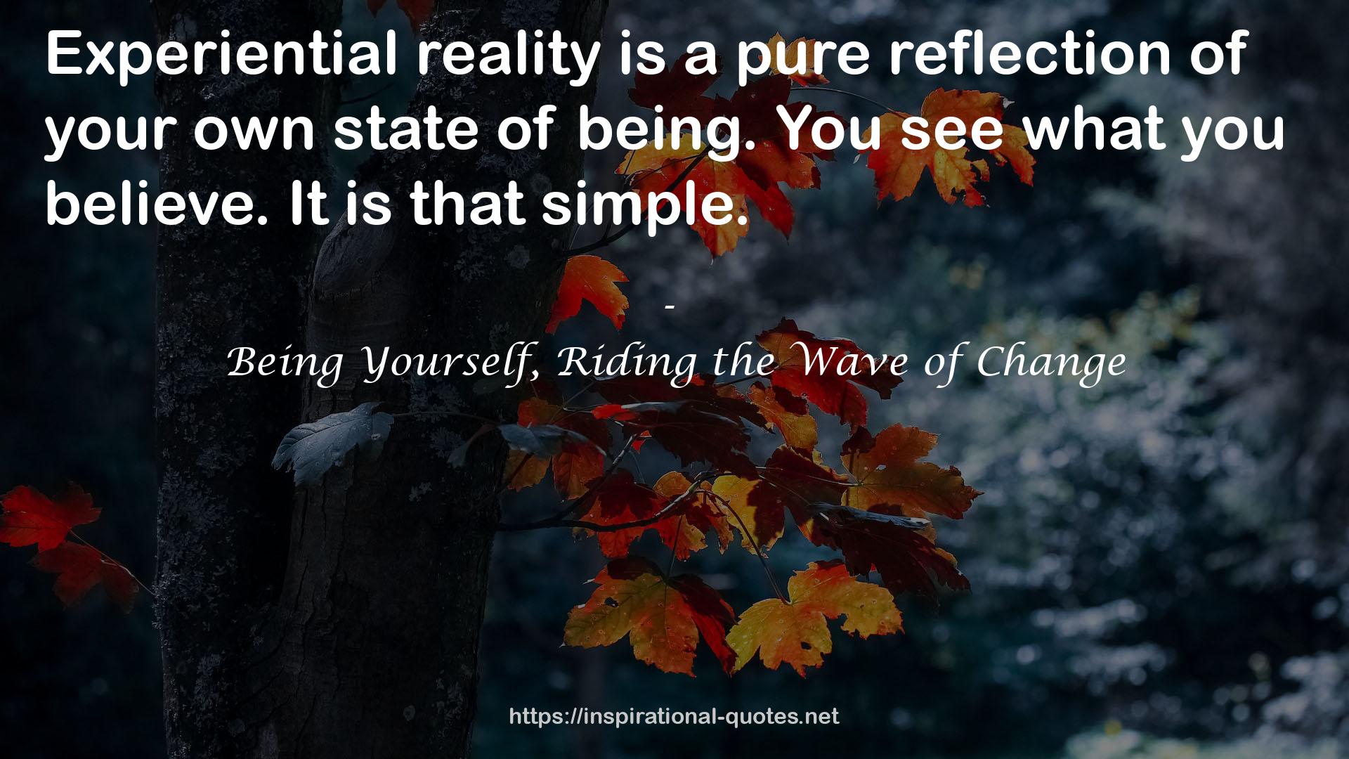 Being Yourself, Riding the Wave of Change QUOTES