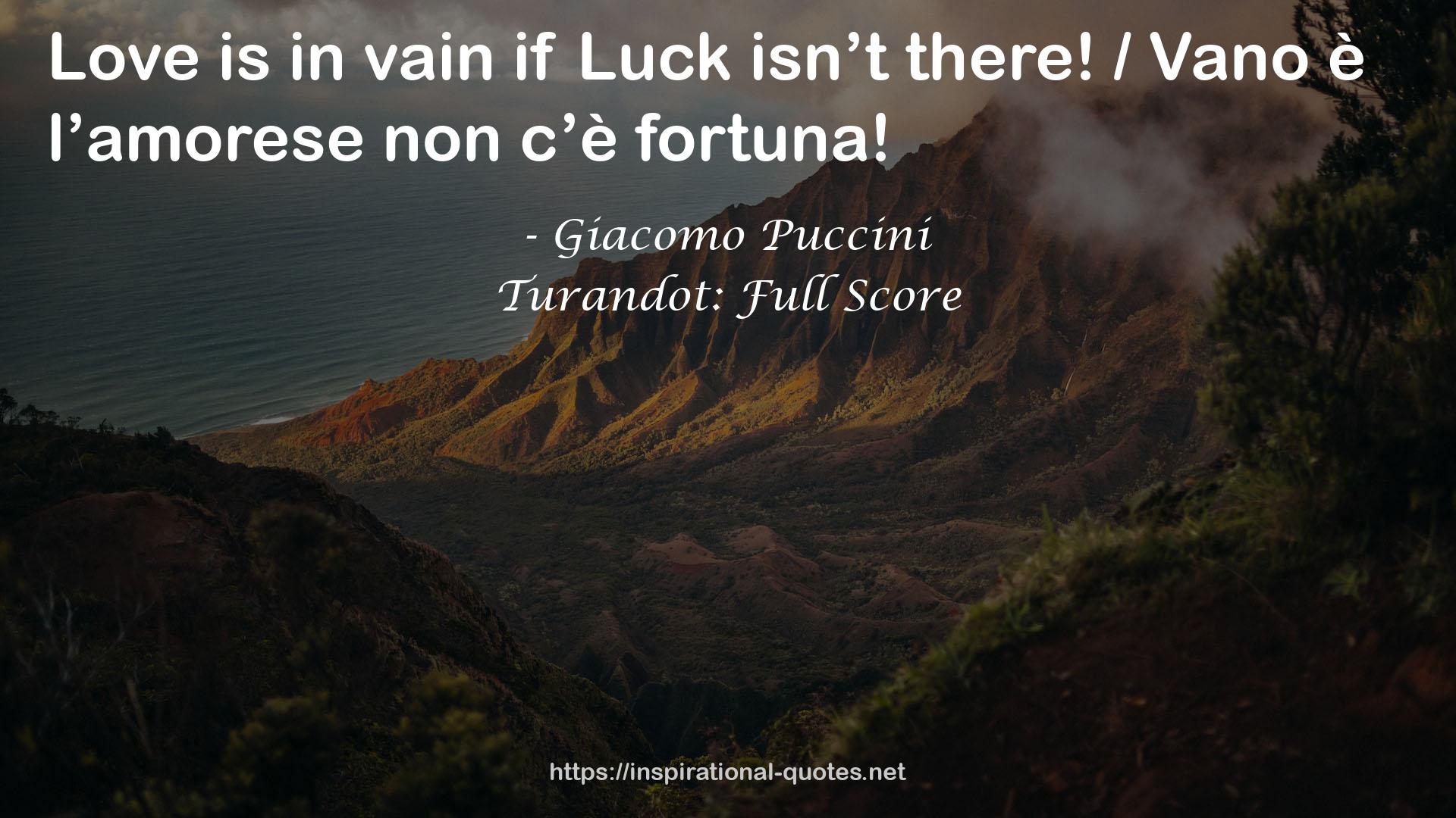 Turandot: Full Score QUOTES