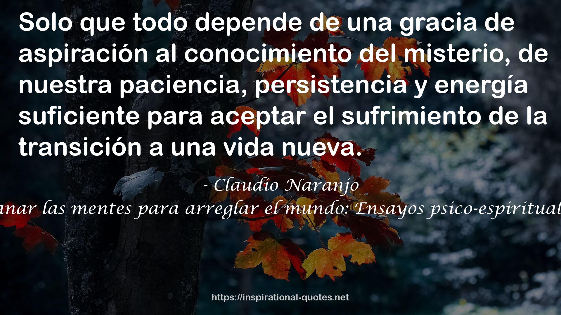 Sanar las mentes para arreglar el mundo: Ensayos psico-espirituales QUOTES