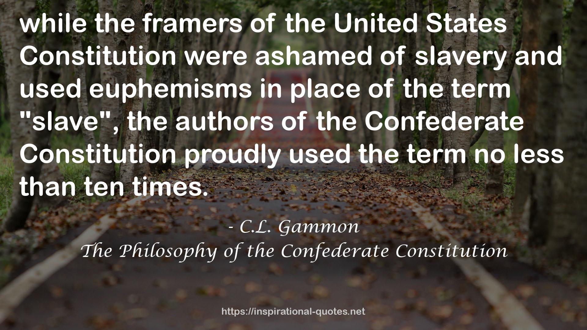 The Philosophy of the Confederate Constitution QUOTES