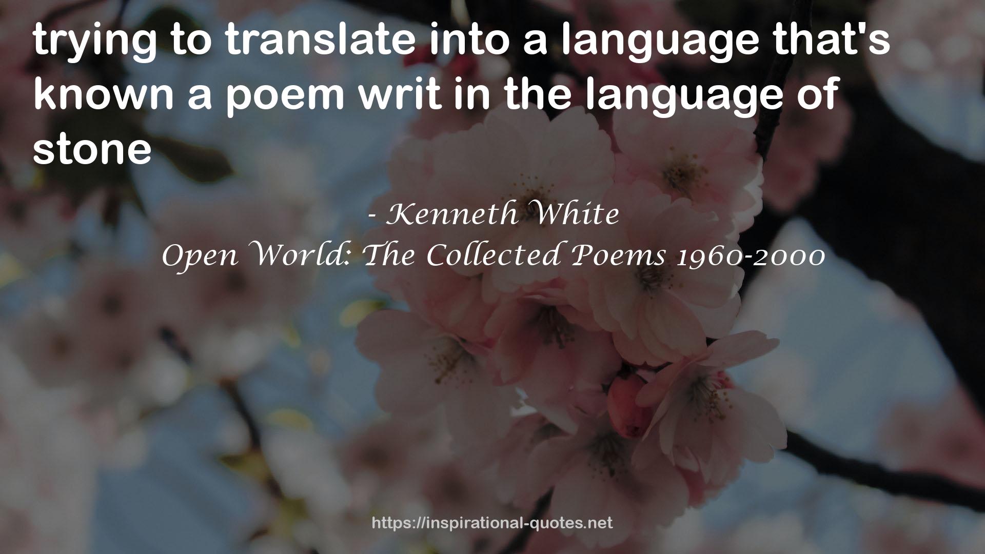 Kenneth White QUOTES