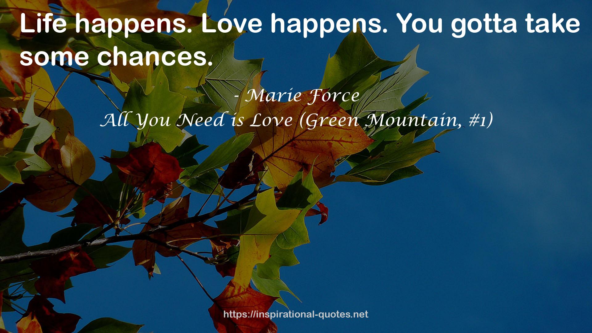 All You Need is Love (Green Mountain, #1) QUOTES