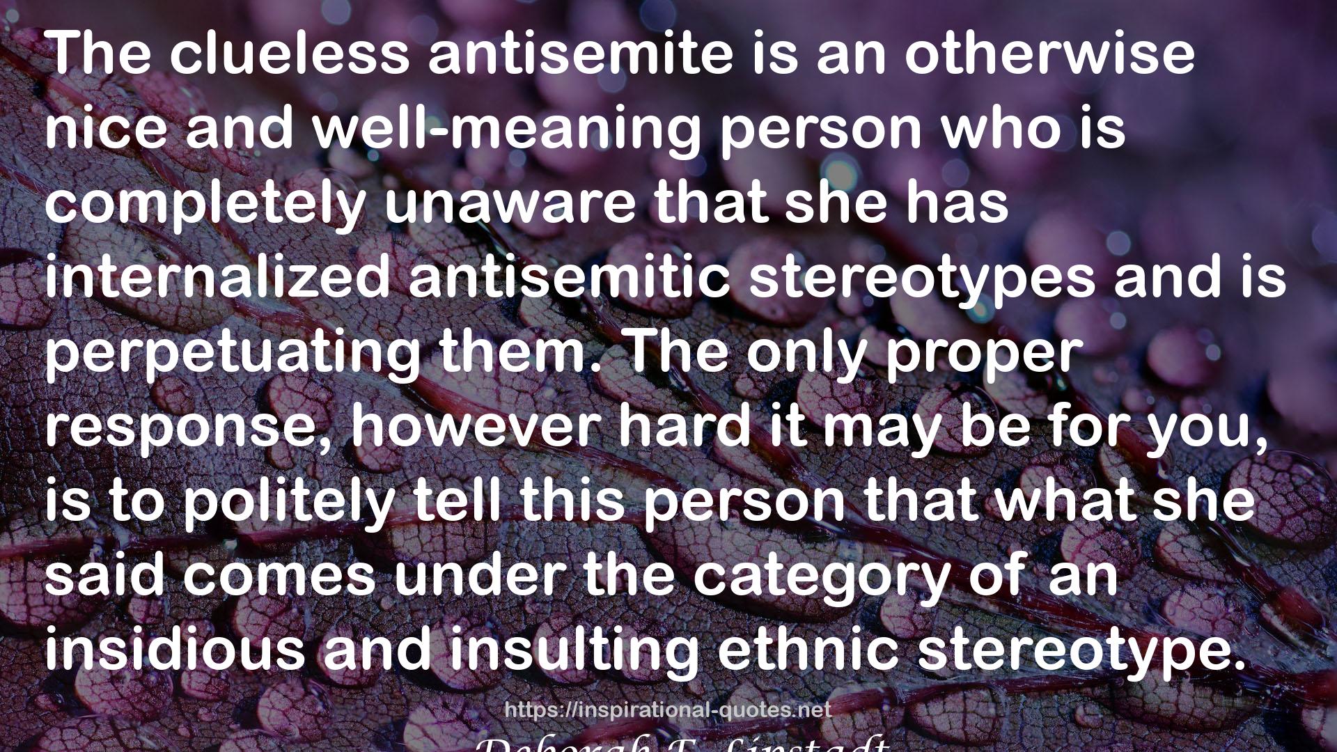Antisemitism: Here and Now QUOTES