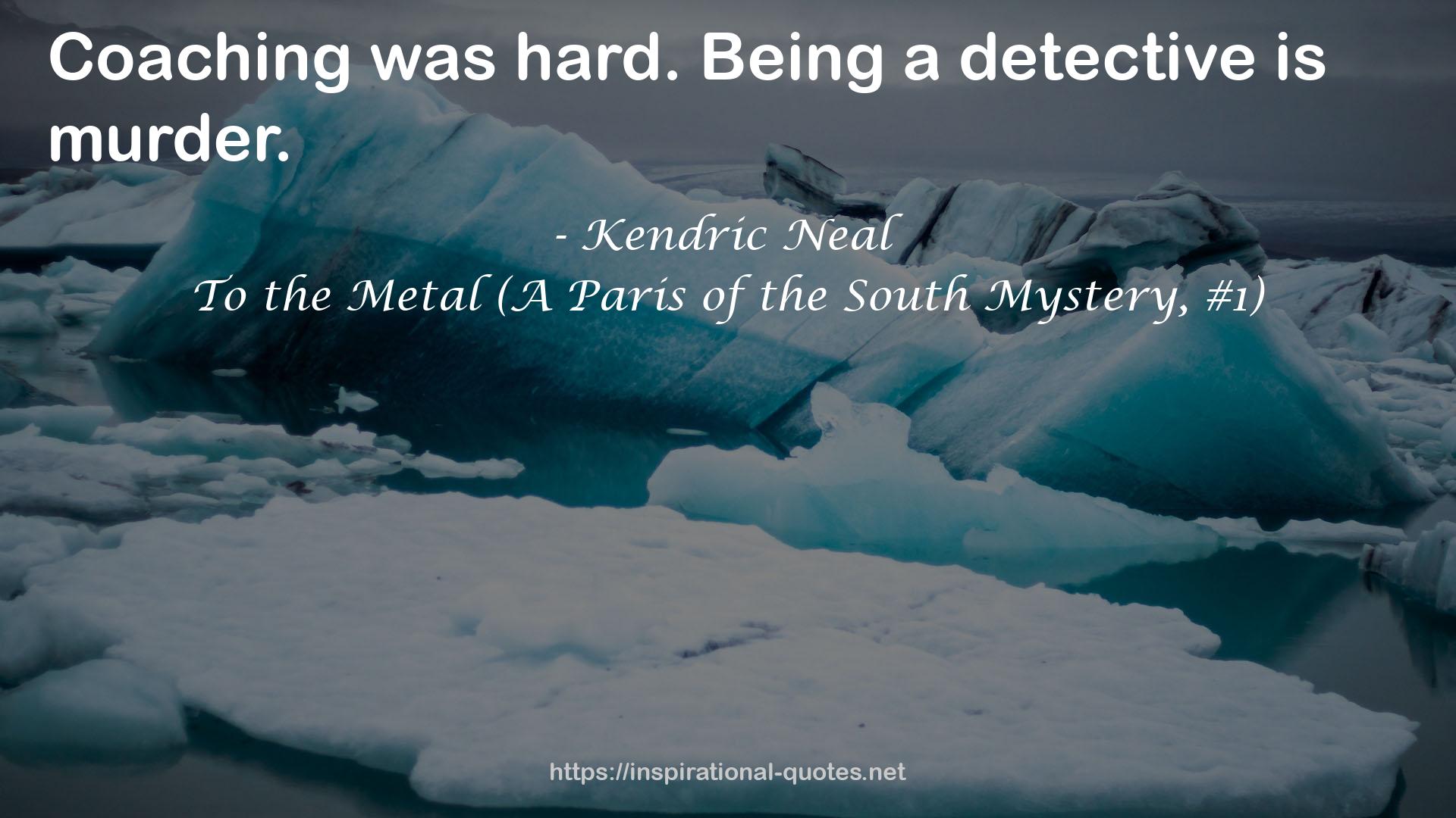 To the Metal (A Paris of the South Mystery, #1) QUOTES