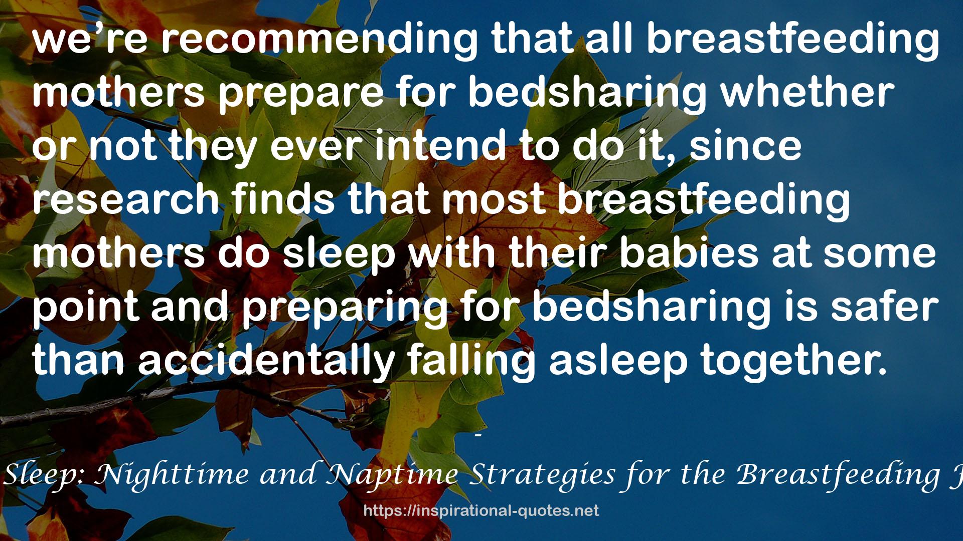 Sweet Sleep: Nighttime and Naptime Strategies for the Breastfeeding Family QUOTES