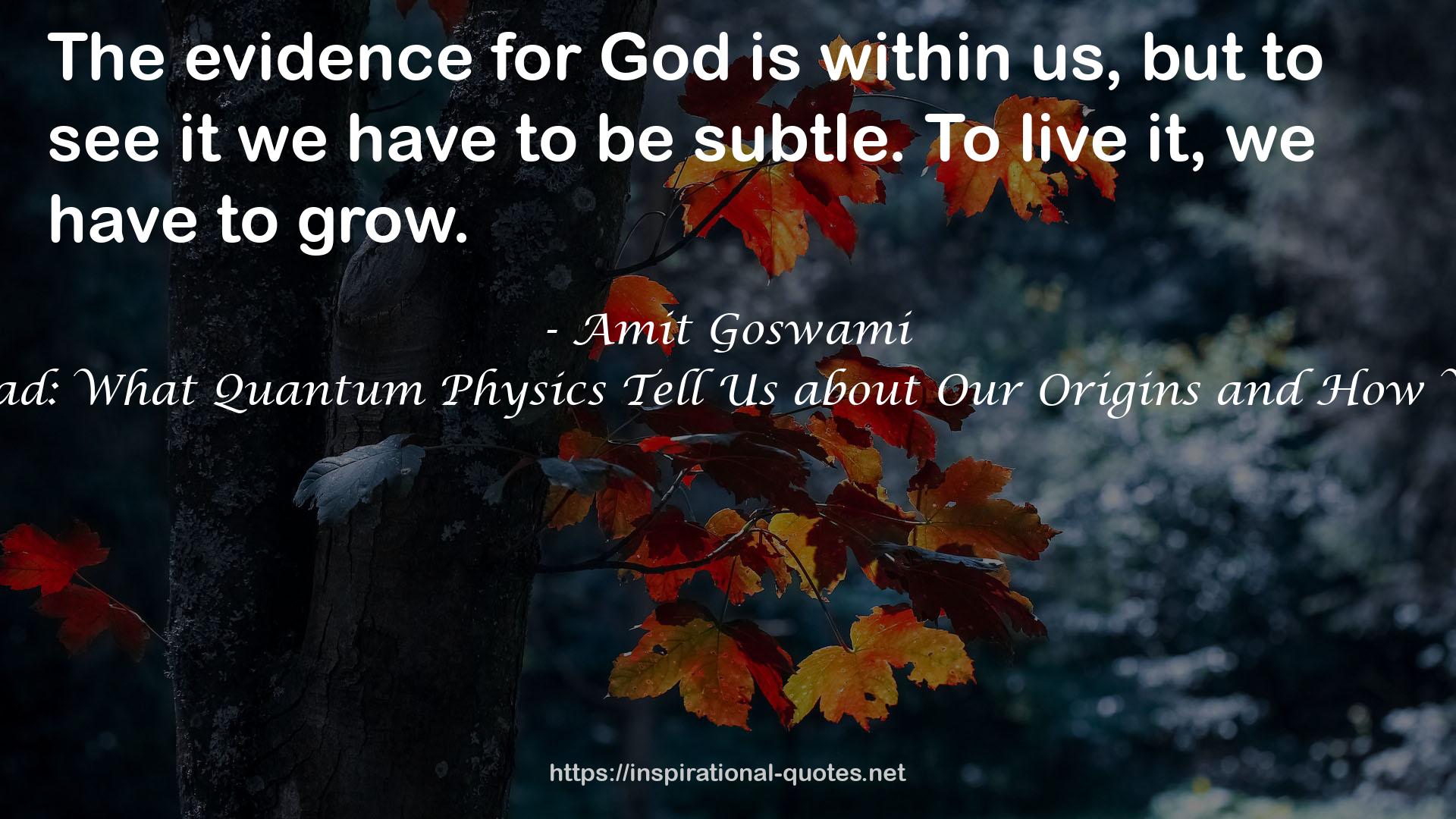 God Is Not Dead: What Quantum Physics Tell Us about Our Origins and How We Should Live QUOTES