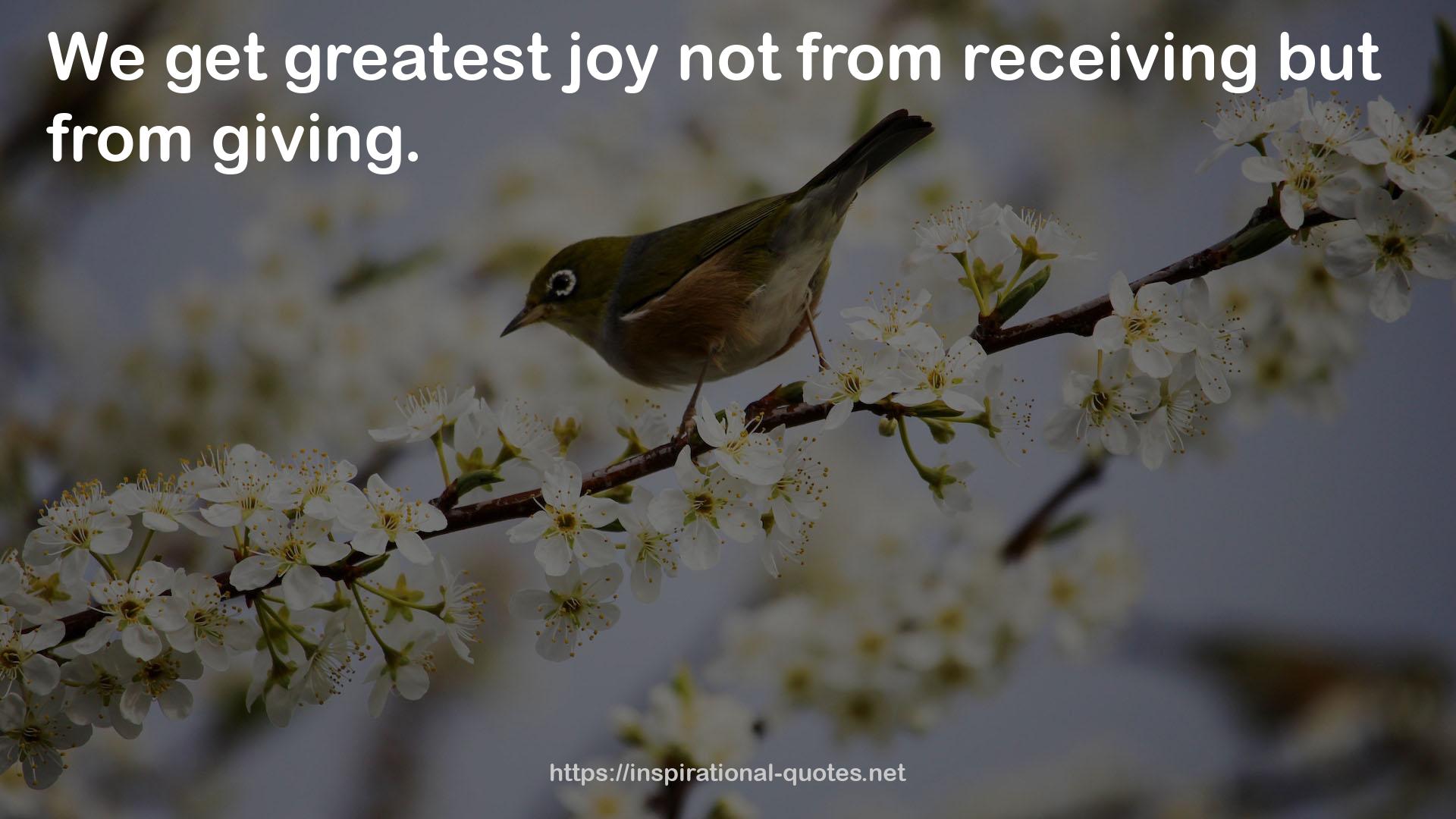 greatest joy  QUOTES