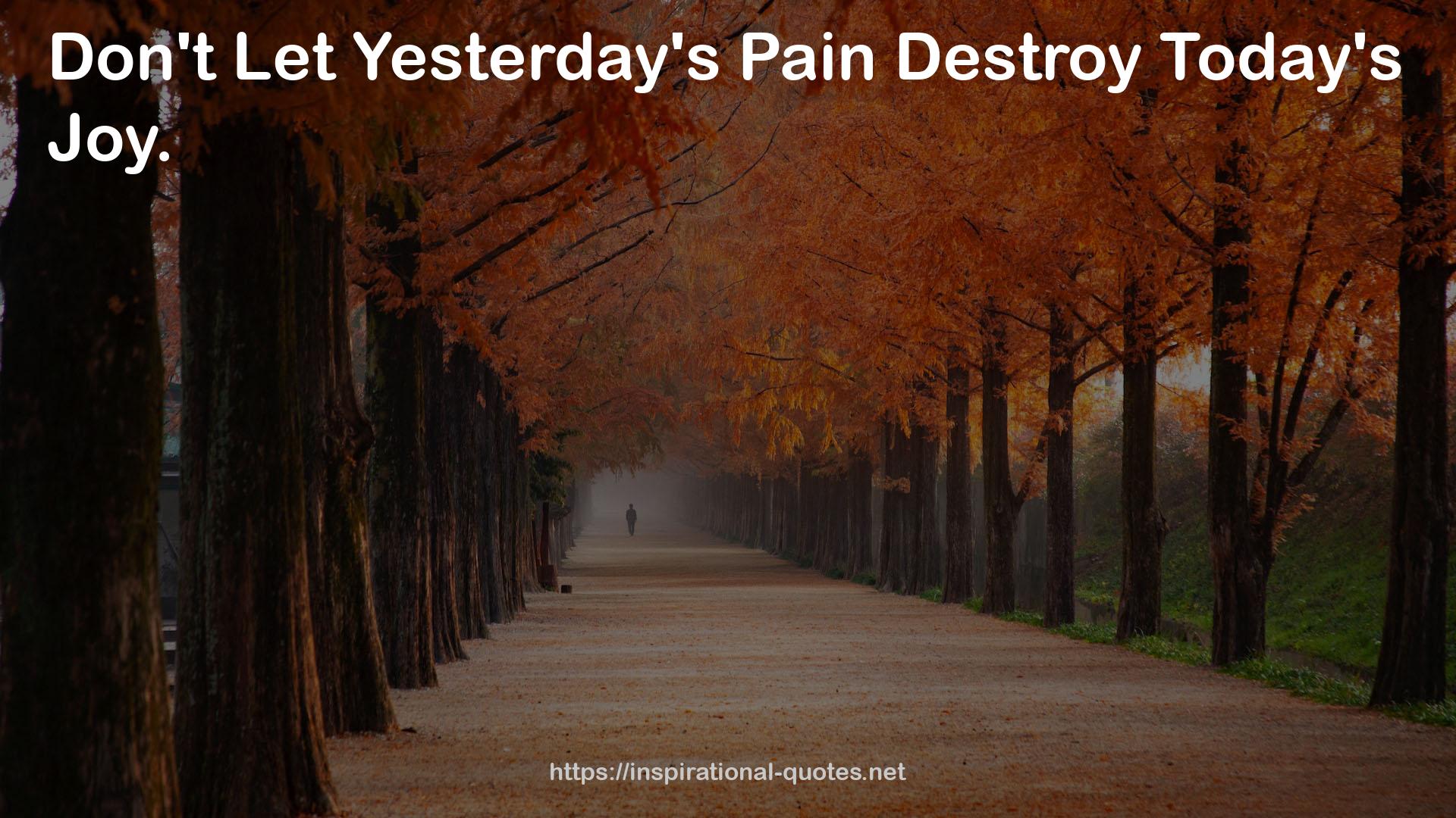 Yesterday's Pain Destroy  QUOTES
