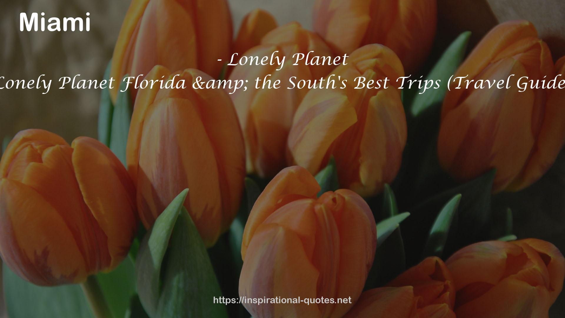 Lonely Planet Florida & the South's Best Trips (Travel Guide) QUOTES