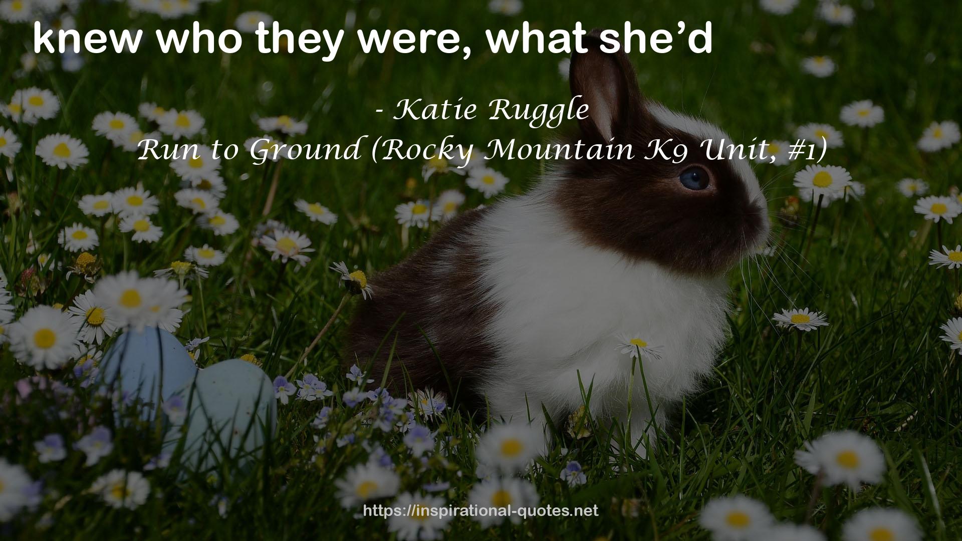 Run to Ground (Rocky Mountain K9 Unit, #1) QUOTES