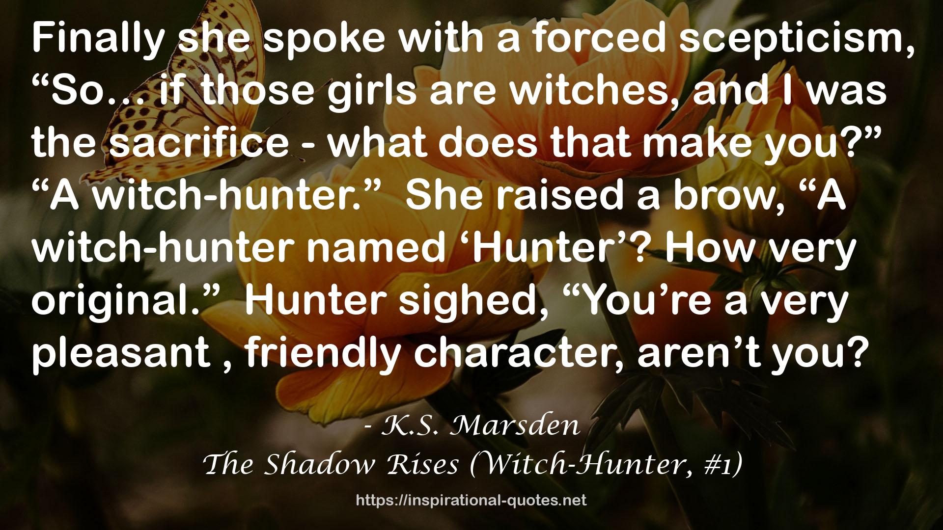 The Shadow Rises (Witch-Hunter, #1) QUOTES