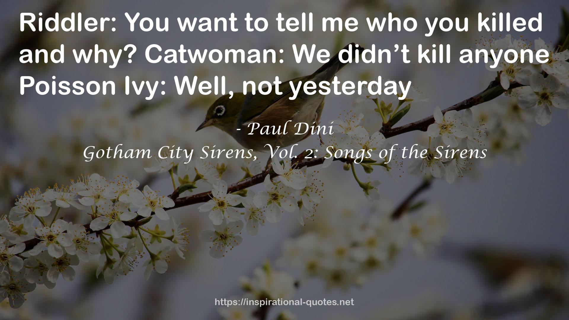Gotham City Sirens, Vol. 2: Songs of the Sirens QUOTES