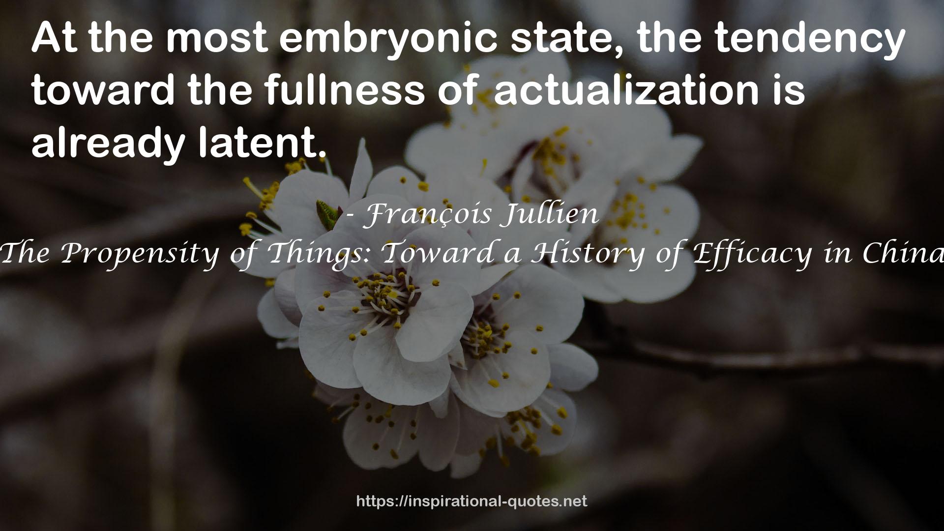 The Propensity of Things: Toward a History of Efficacy in China QUOTES