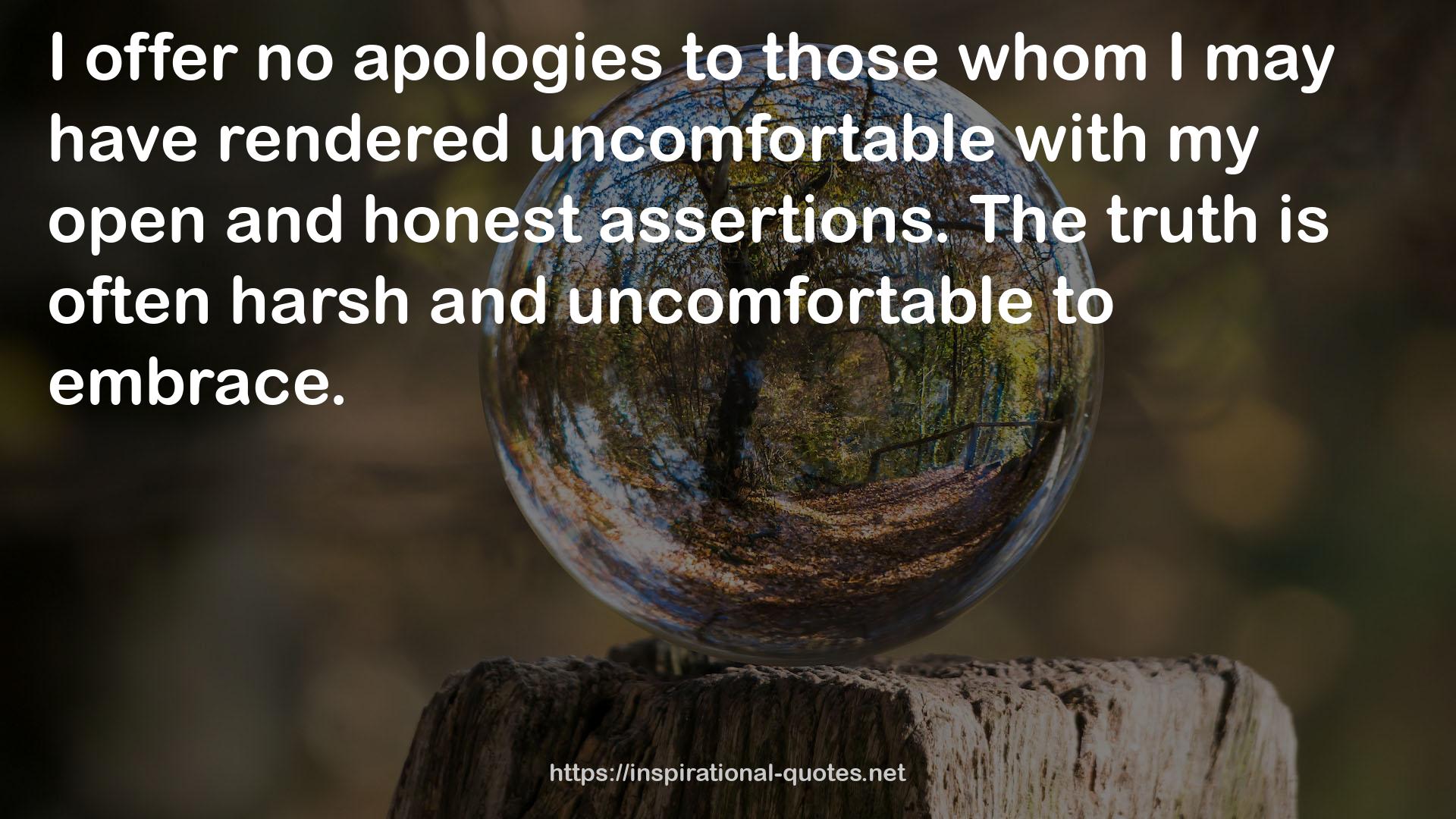 no apologies  QUOTES