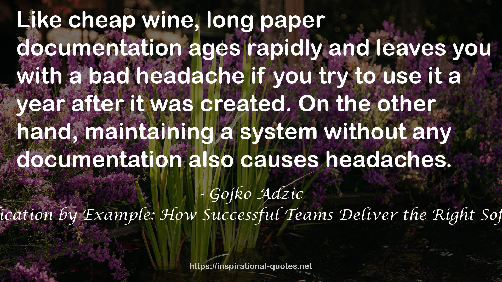 Specification by Example: How Successful Teams Deliver the Right Software QUOTES