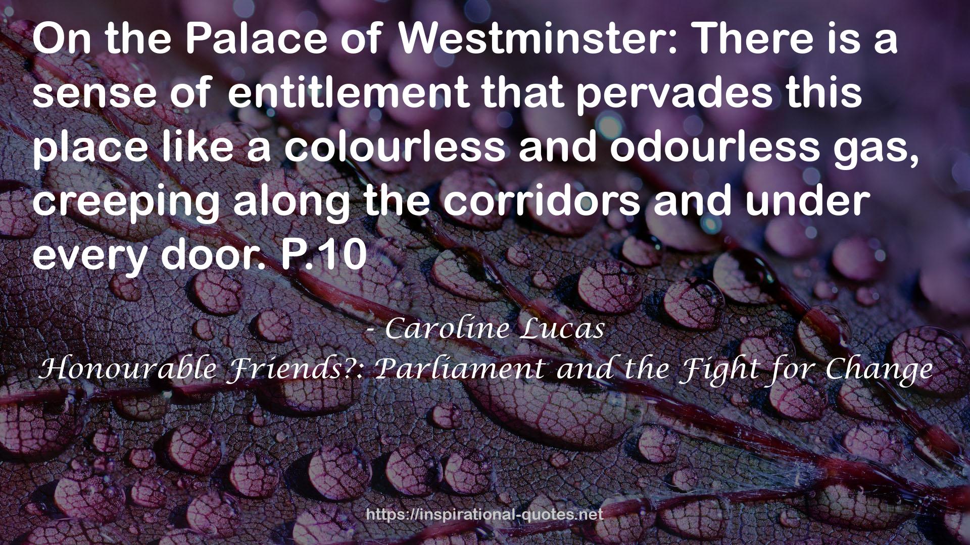 Honourable Friends?: Parliament and the Fight for Change QUOTES