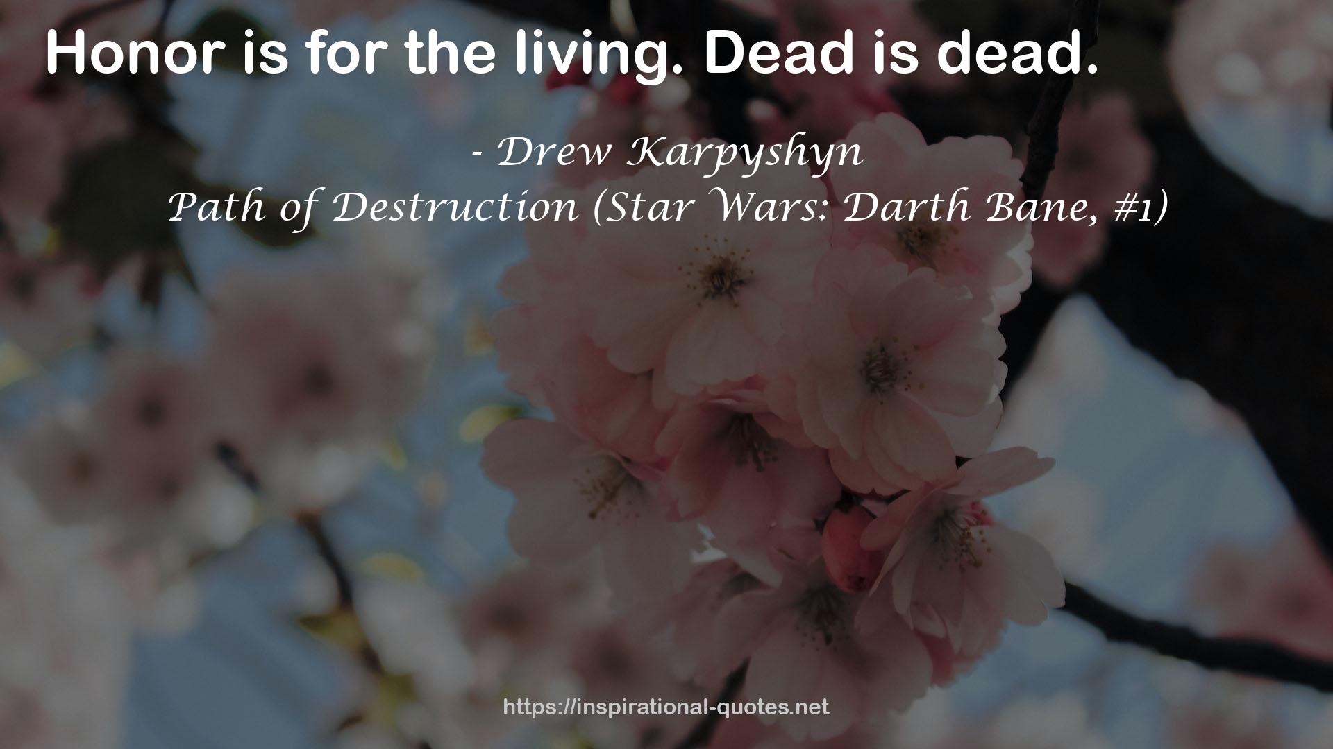 Path of Destruction (Star Wars: Darth Bane, #1) QUOTES