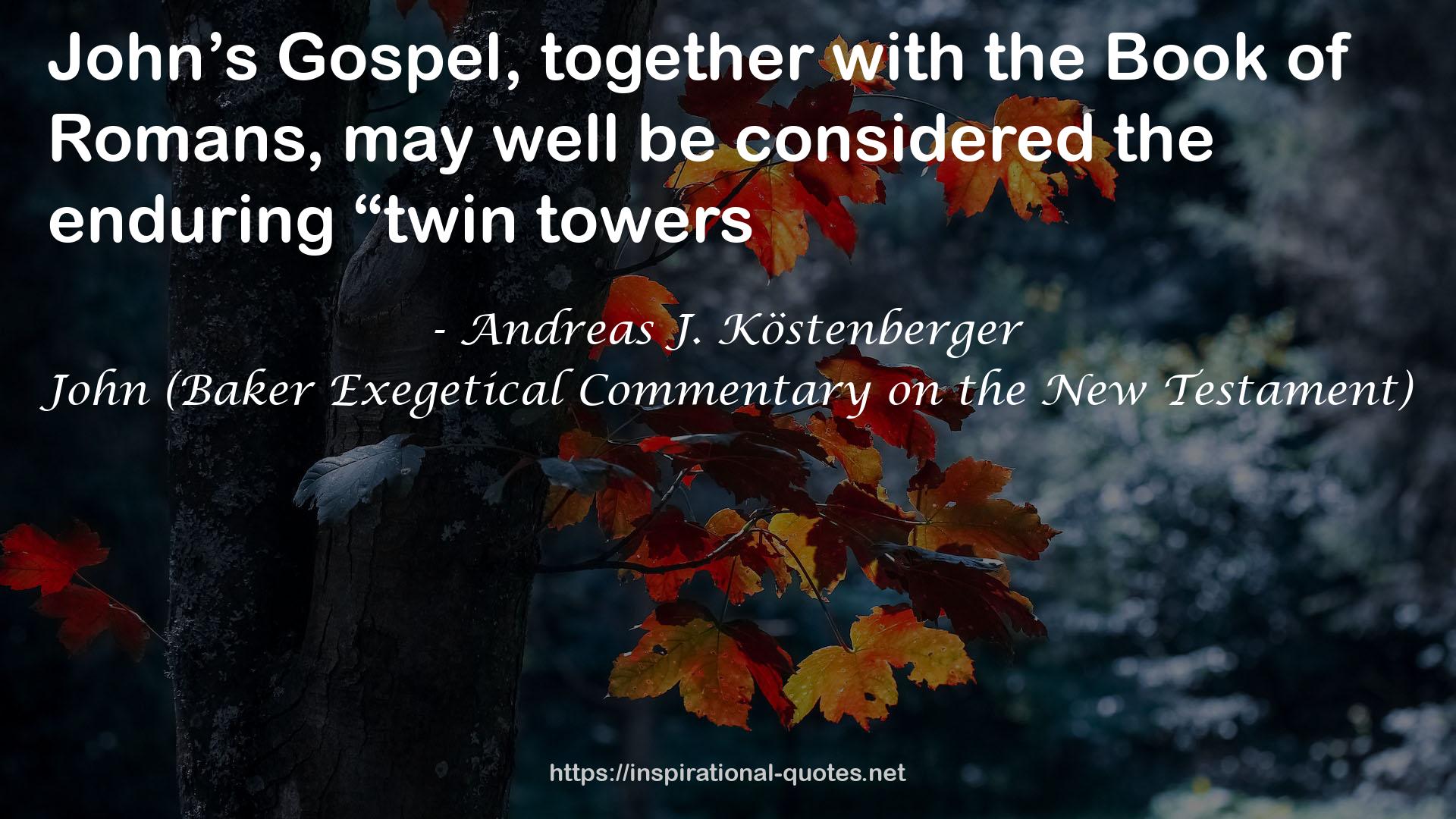 John (Baker Exegetical Commentary on the New Testament) QUOTES