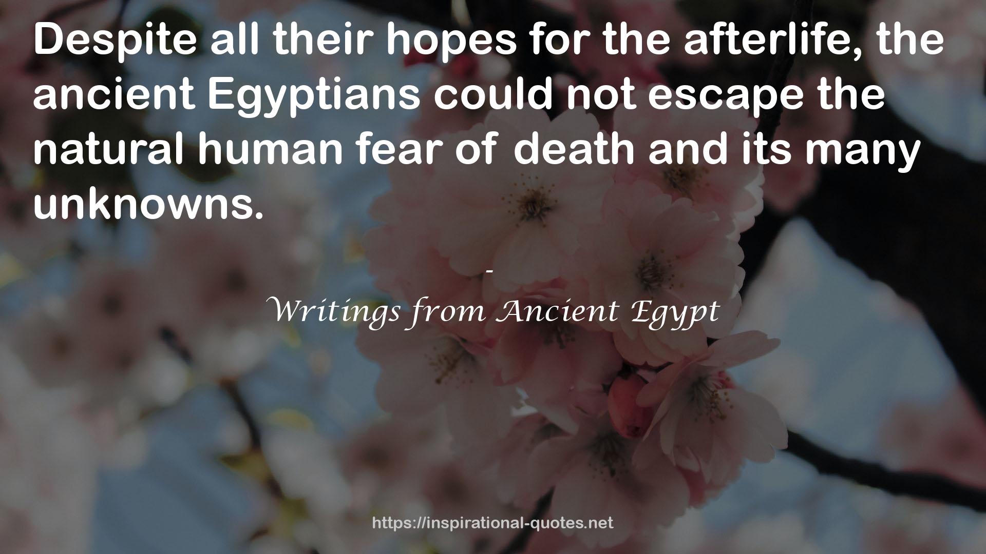 Writings from Ancient Egypt QUOTES