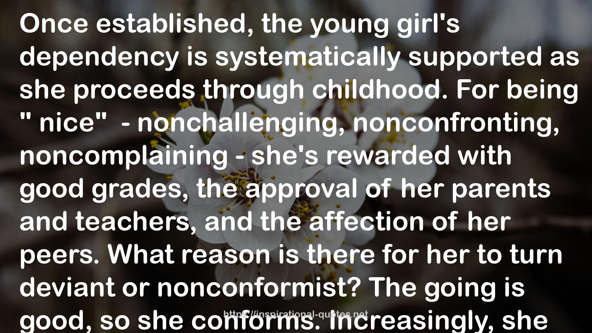 the young girl's dependency  QUOTES