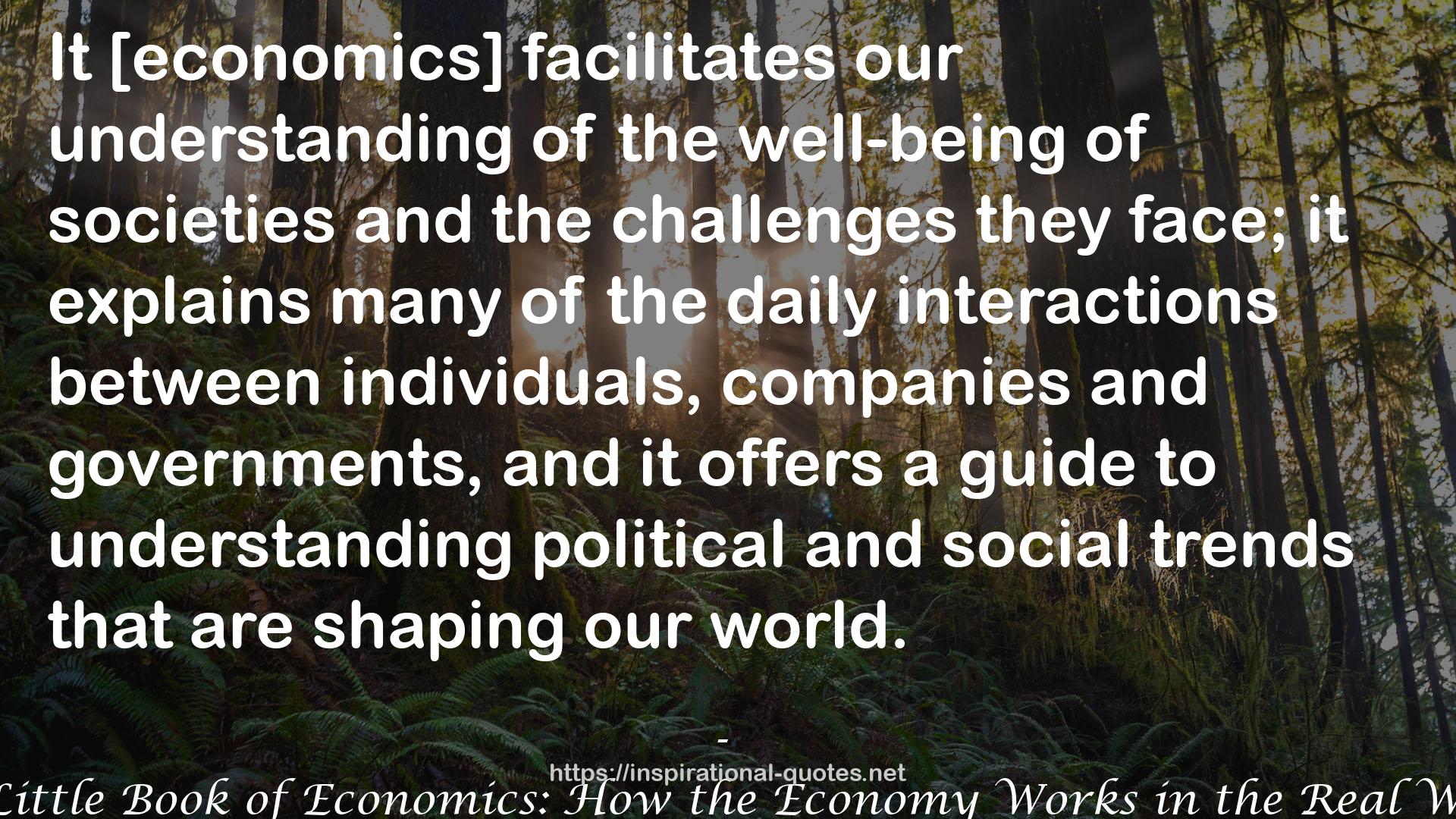 The Little Book of Economics: How the Economy Works in the Real World QUOTES