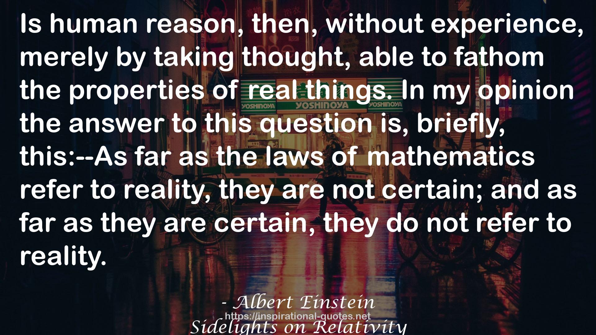Sidelights on Relativity QUOTES