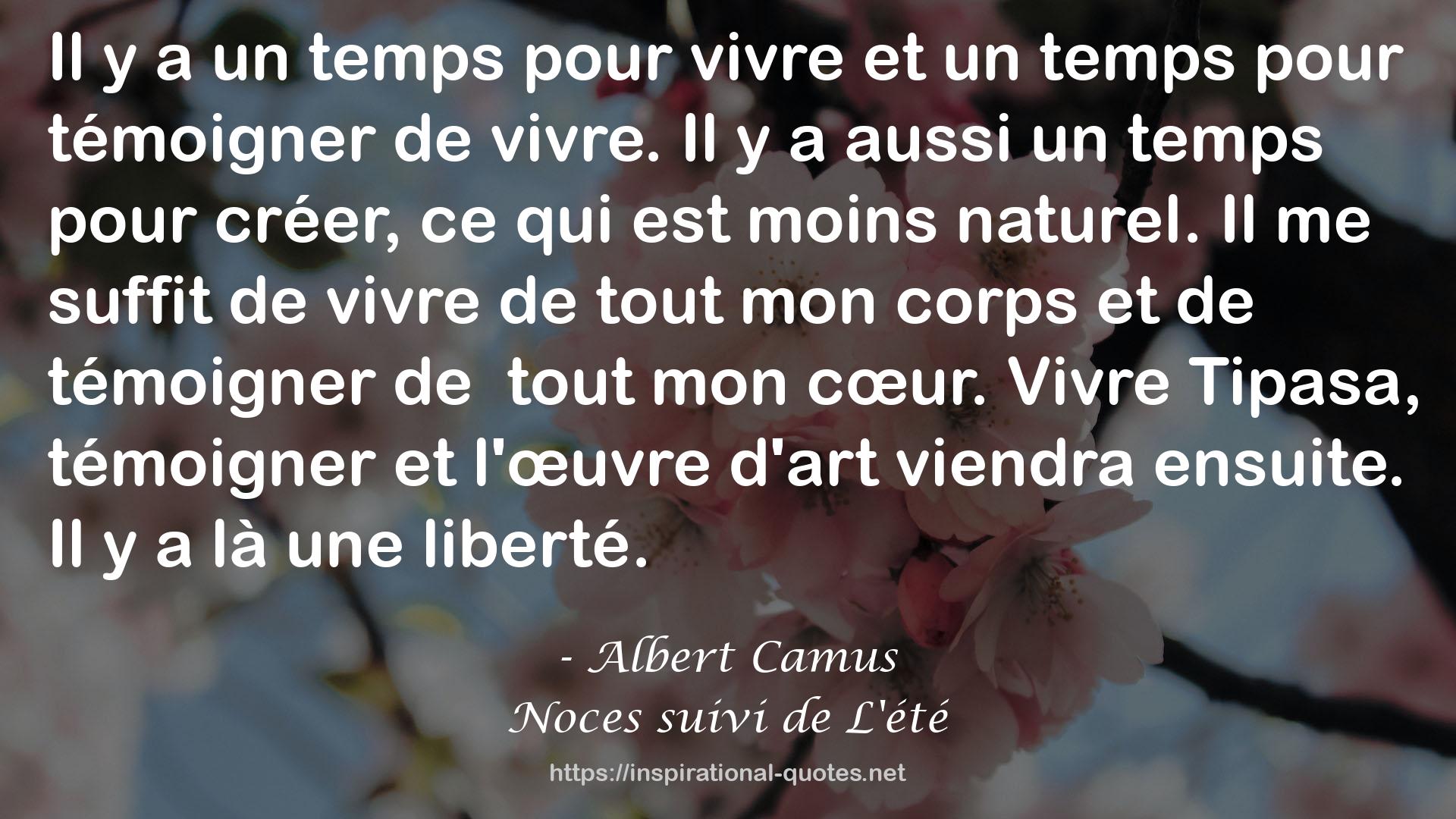 Noces suivi de L'été QUOTES